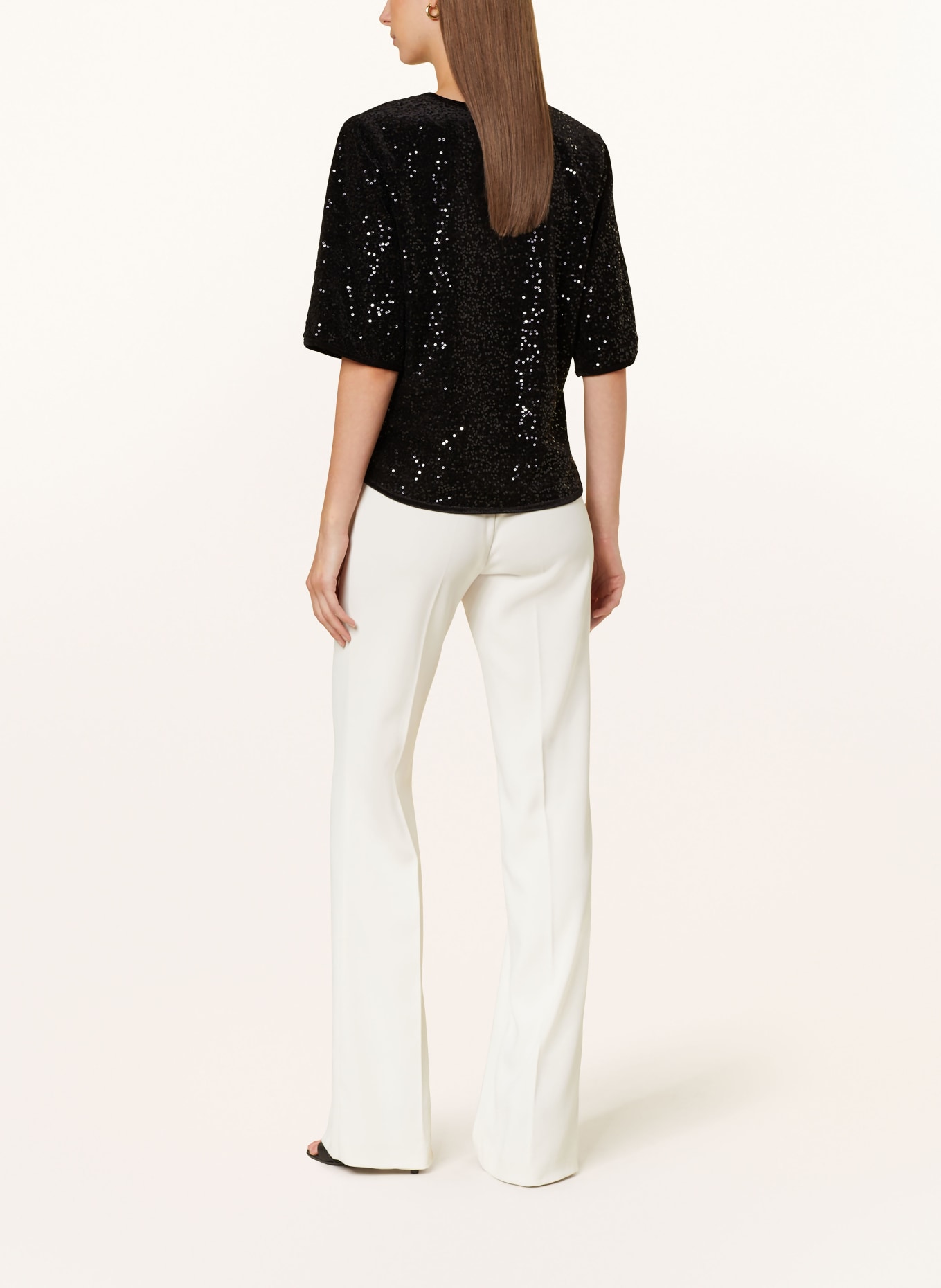 Princess GOES HOLLYWOOD Bluzka z rękawami 3/4 i cekinami: CZARNY