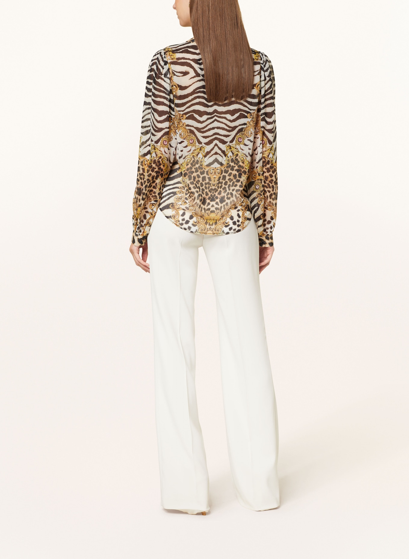 Princess GOES HOLLYWOOD Hemdbluse aus Seide: BEIGE / DUNKELGELB / SCHWARZ