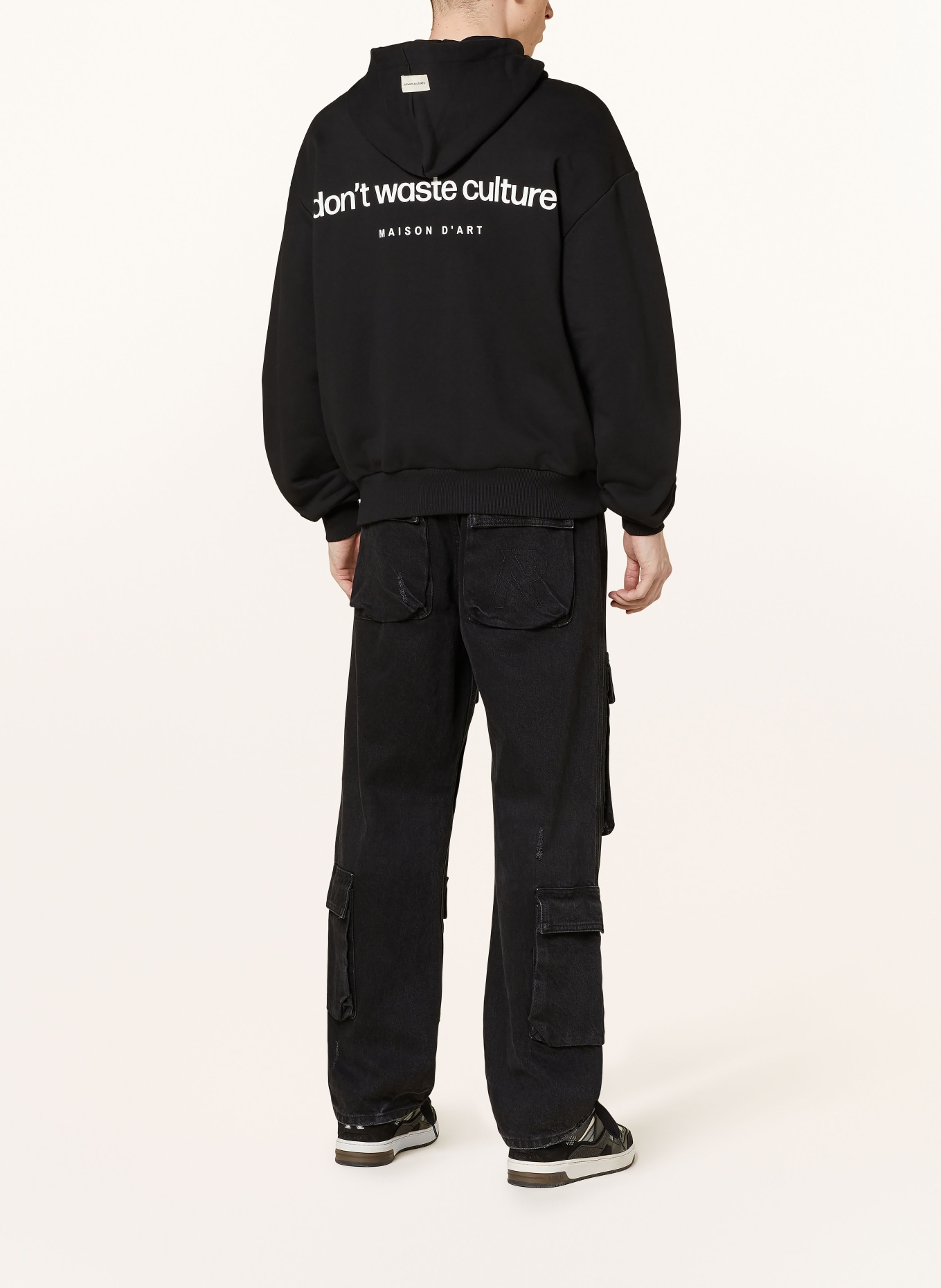 don't waste culture Bluza rozpinana oversize ALE MAISON: CZARNY