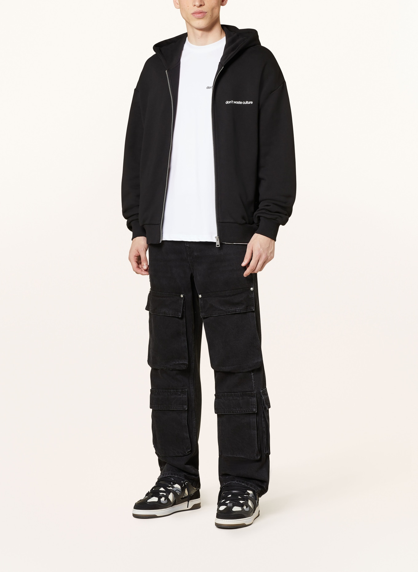 don't waste culture Bluza rozpinana oversize ALE MAISON: CZARNY