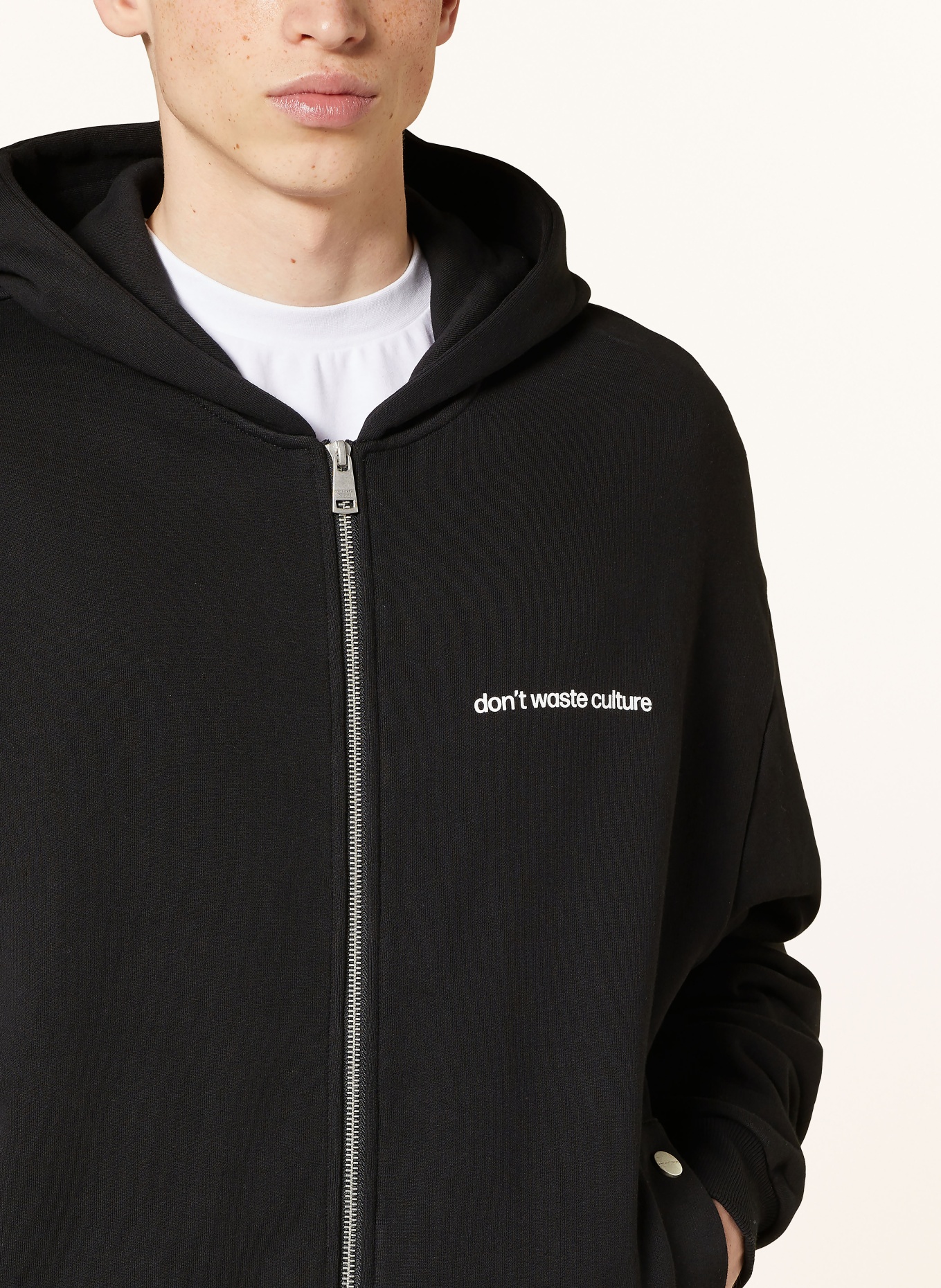 don't waste culture Bluza rozpinana oversize ALE MAISON: CZARNY
