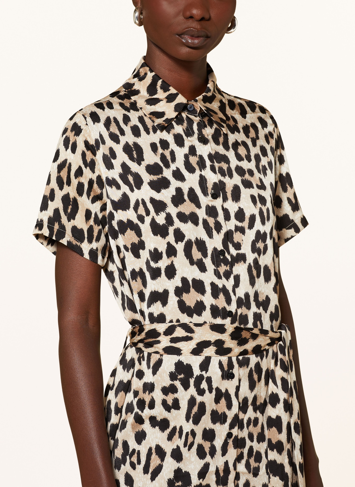 Satin print shirt dress cheap