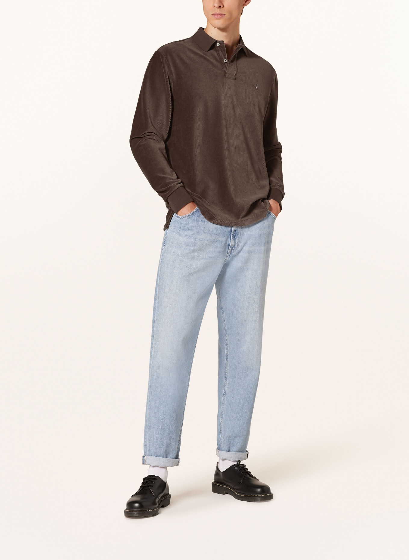 POLO RALPH LAUREN Corduroy polo shirt classic fit: BROWN