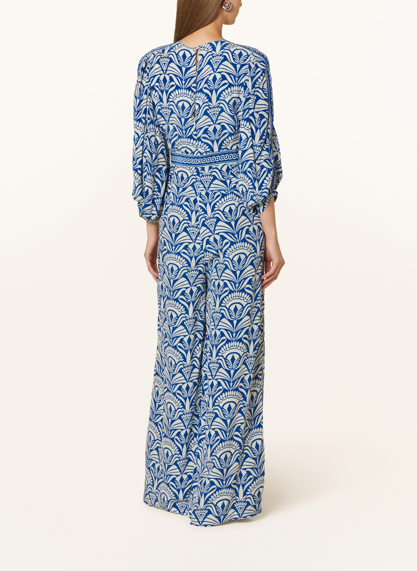 Phase Eight Jumpsuit AMY with 3/4 sleeves, Color: BLUE/ WHITE (Image 3)