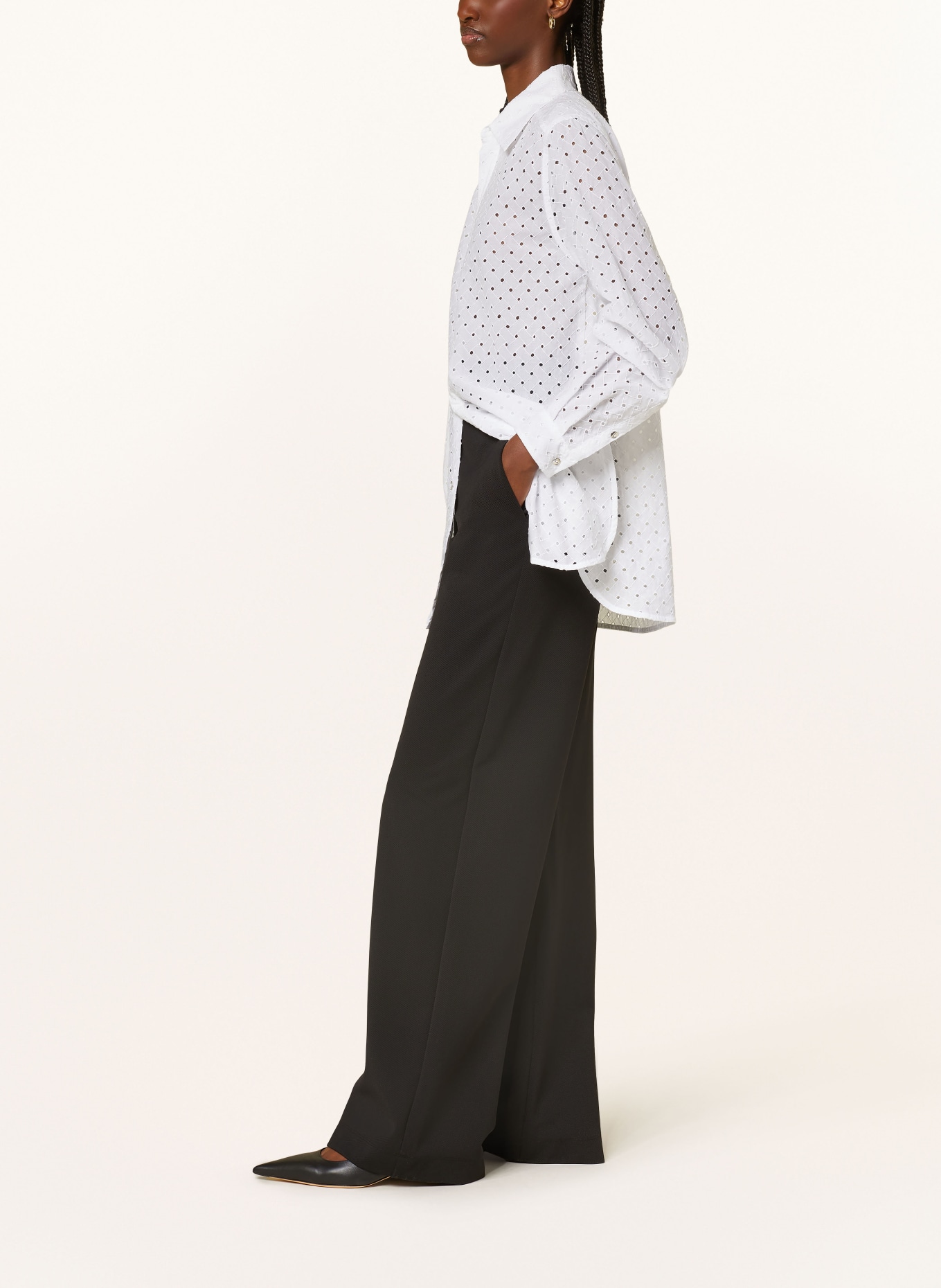 VANILIA Wide leg trousers, Color: BLACK (Image 4)