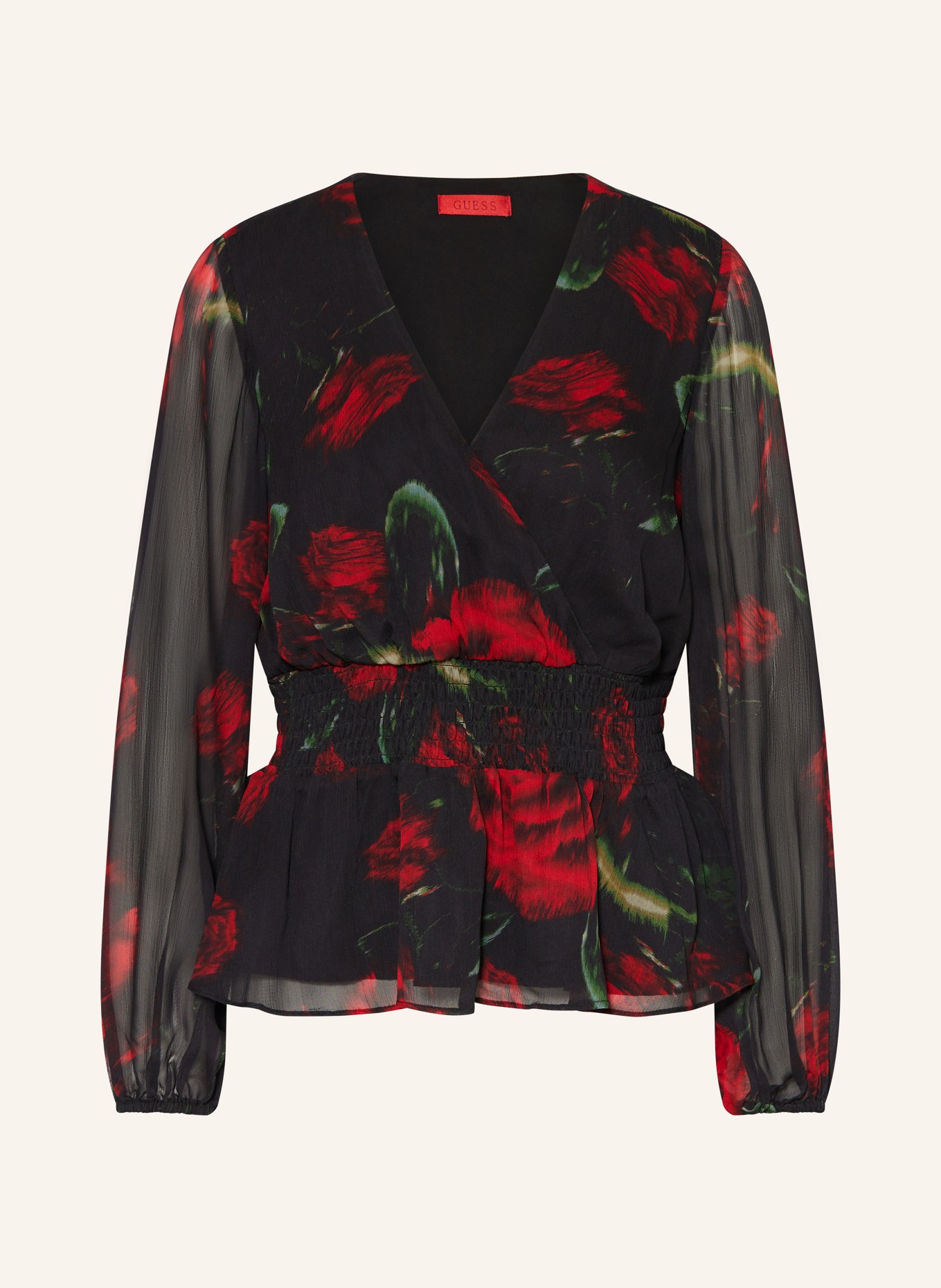 GUESS Blouse: BLACK/ RED/ GREEN