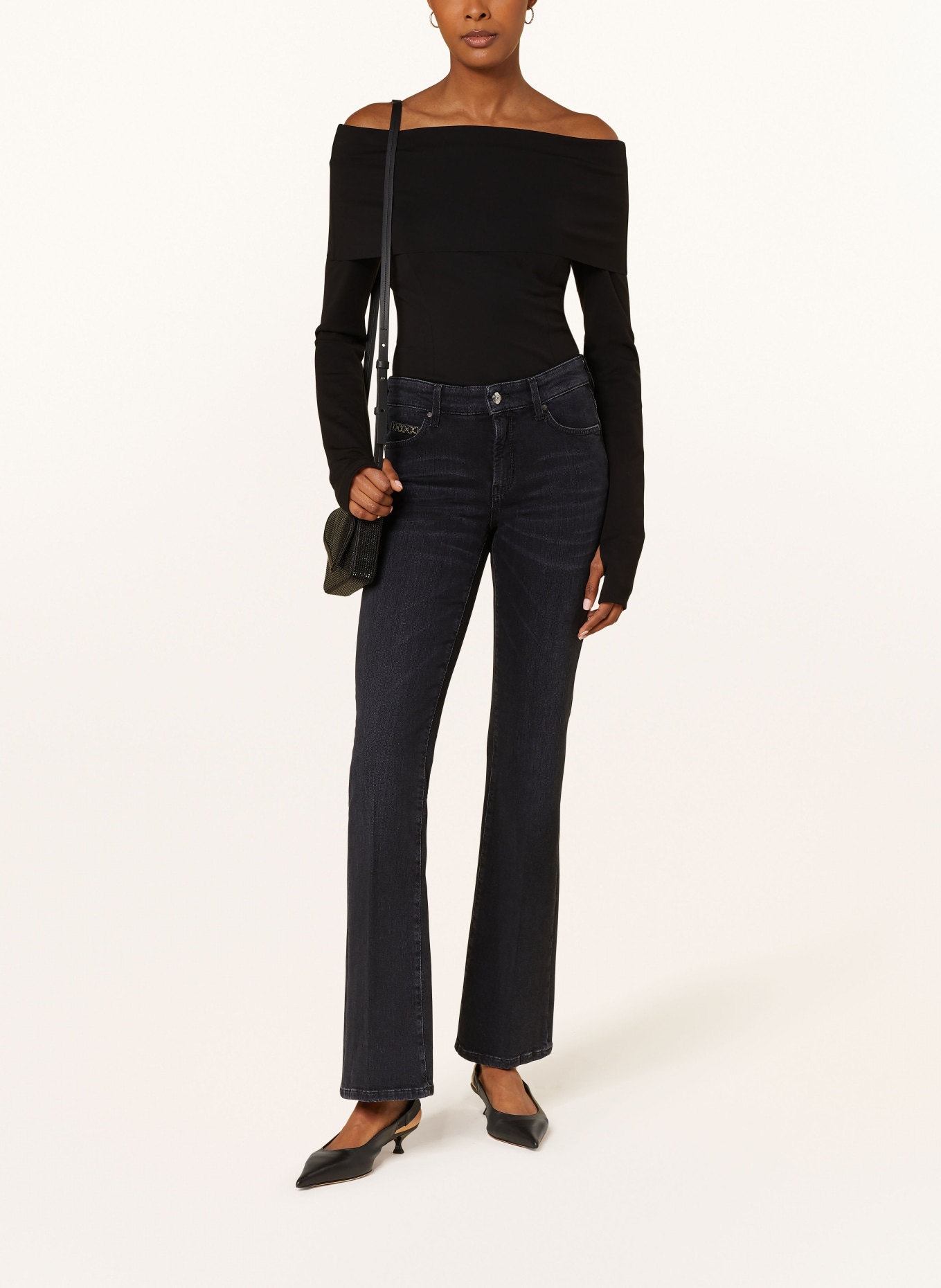 CAMBIO Flared jeans PARIS: BLACK