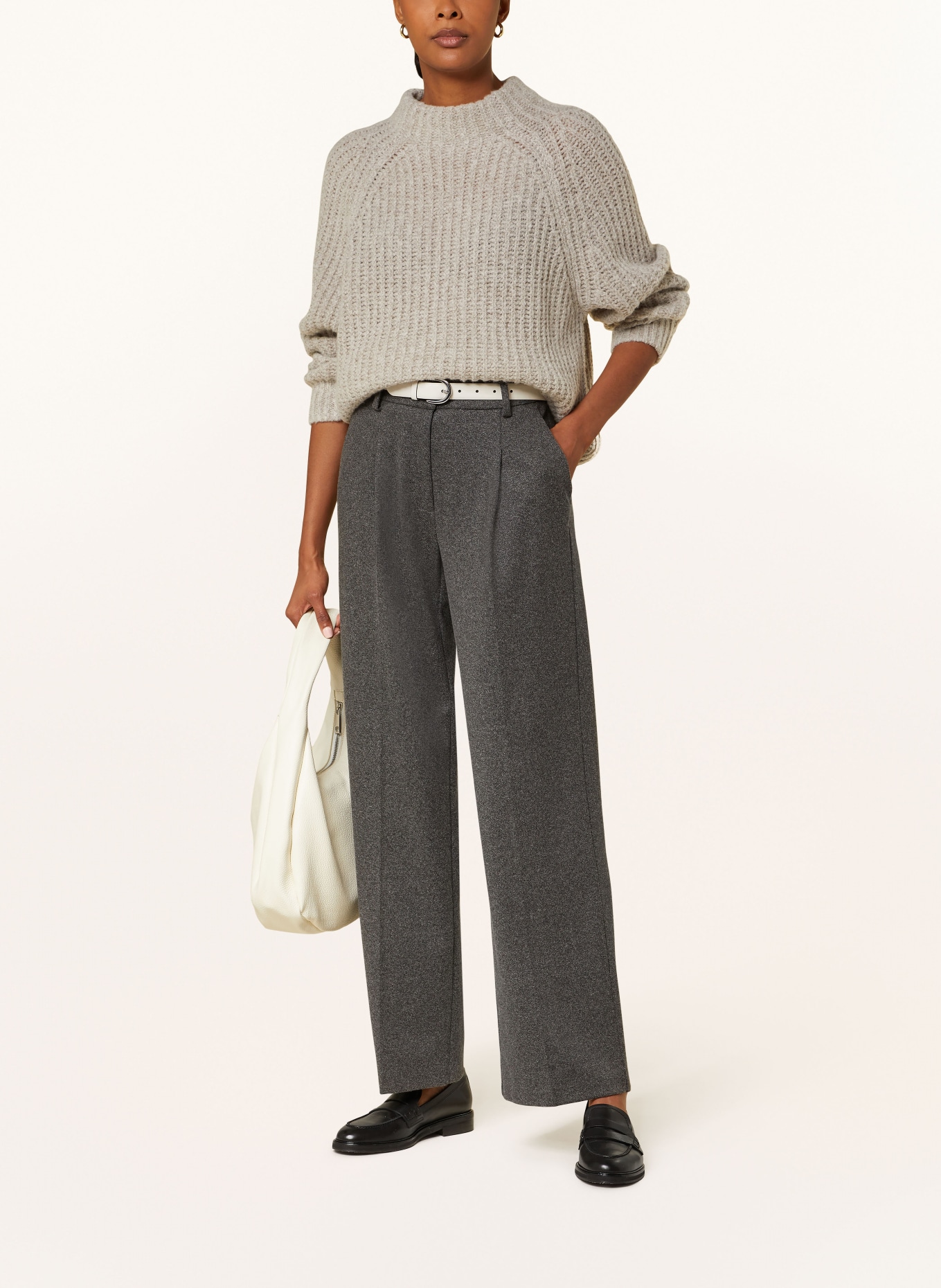 CAMBIO Wide leg trousers AMELIE: DARK GRAY