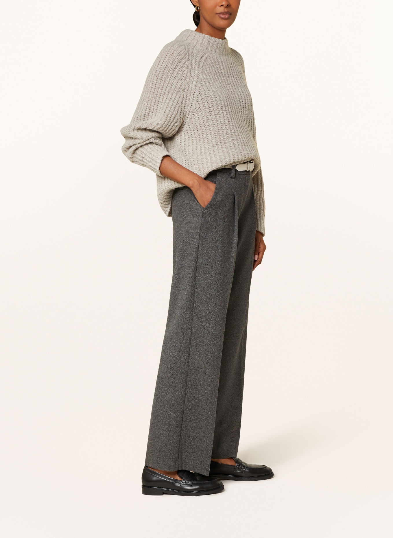 CAMBIO Wide leg trousers AMELIE: DARK GRAY