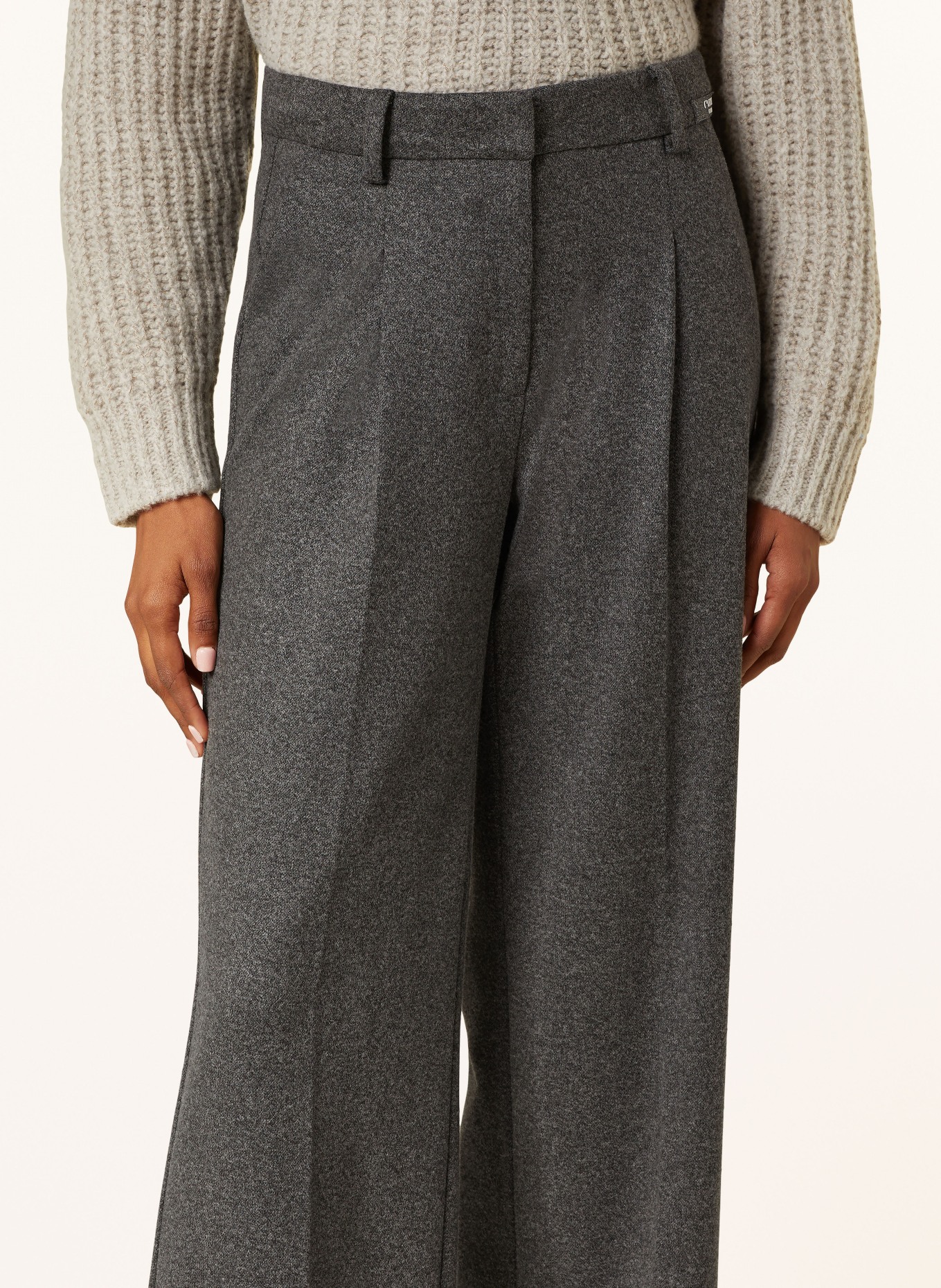 CAMBIO Wide leg trousers AMELIE: DARK GRAY