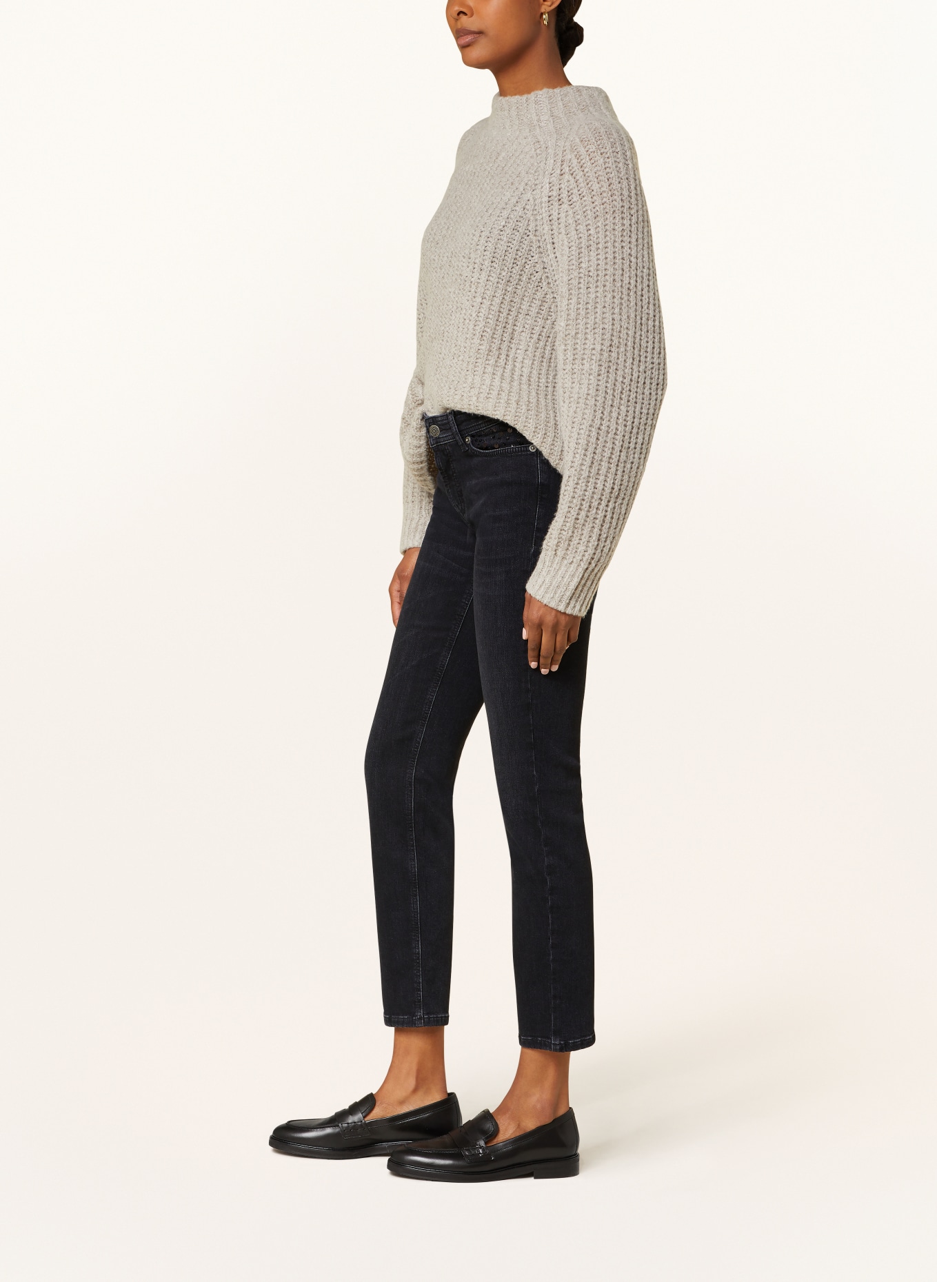 CAMBIO wash jeans PIPER with sequins: BLACK