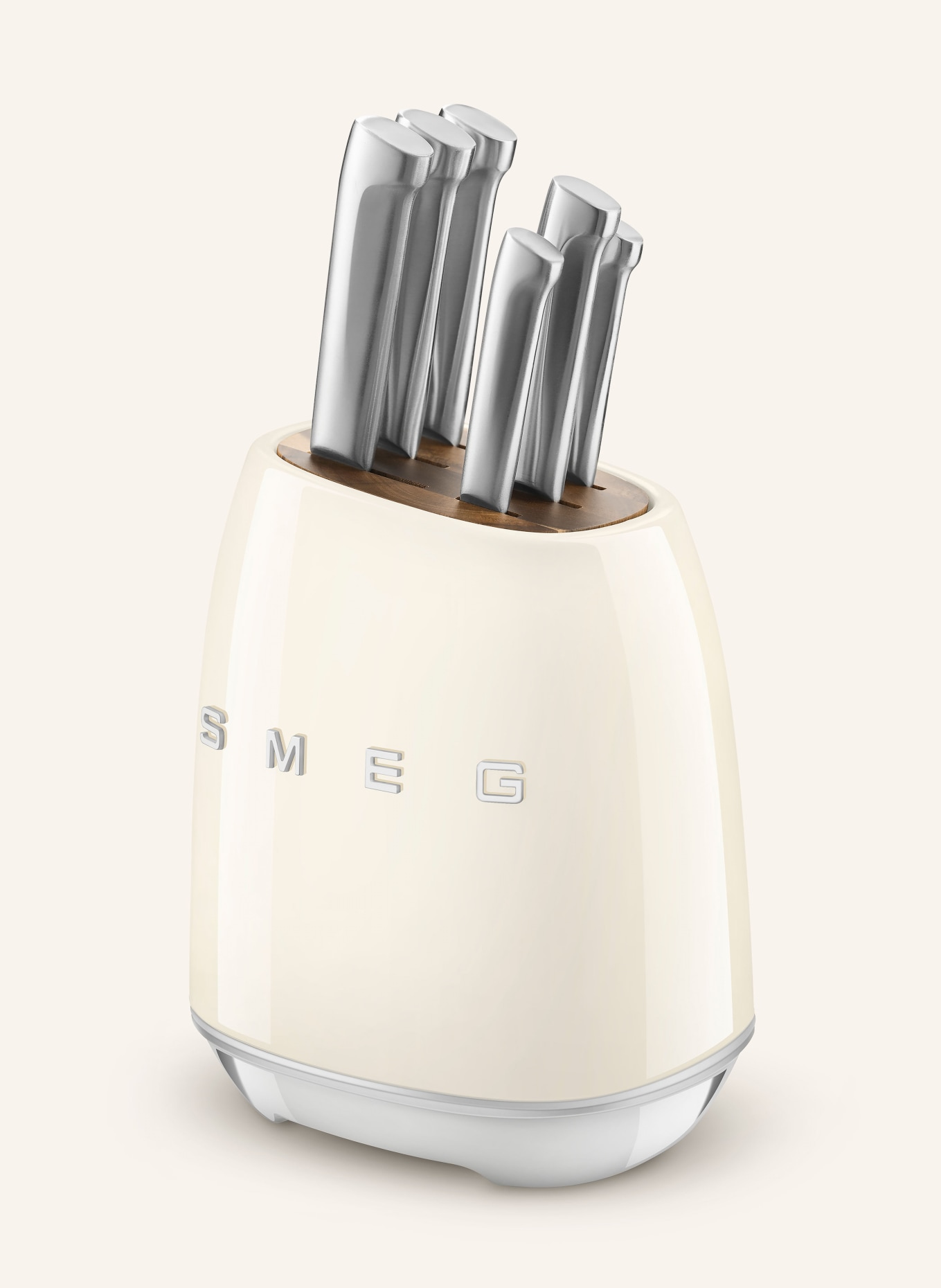 SMEG 7-piece Knife block KBSF02: CREAM