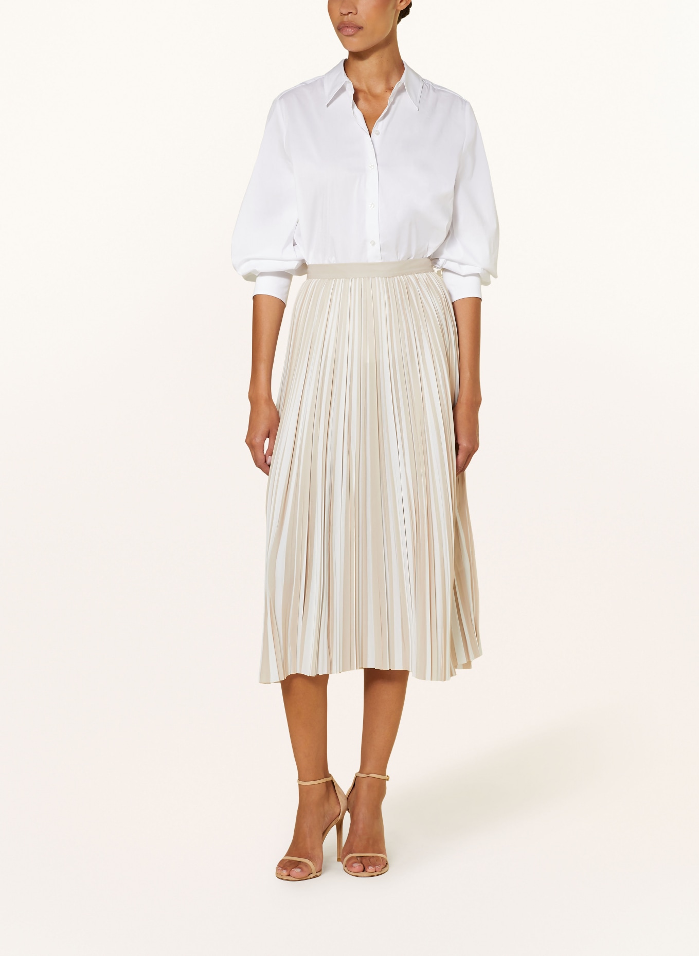 White pleated skirt reiss top
