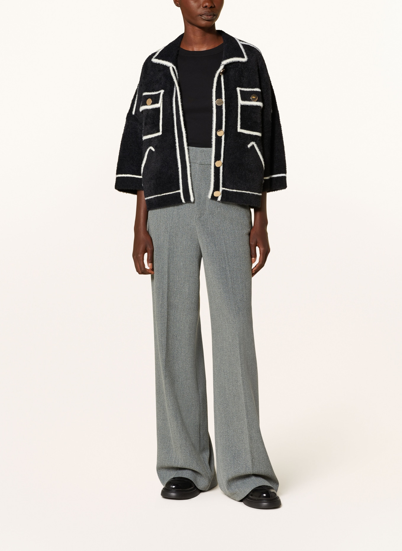 ESSENTIEL ANTWERP Wide leg trousers GHOUL, Color: GRAY (Image 2)