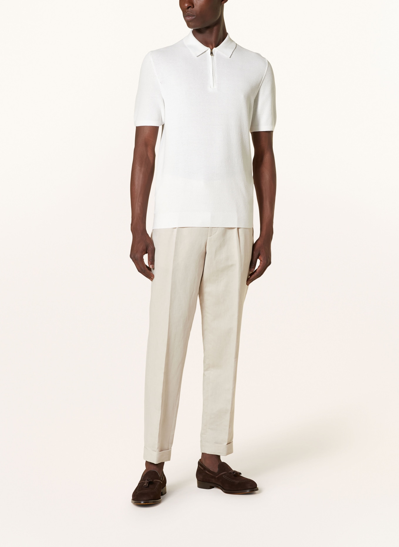 REISS Knitted polo shirt IVOR, Color: WHITE (Image 2)