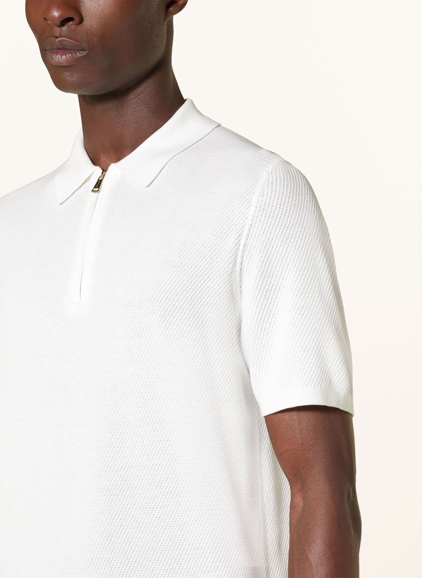 REISS Knitted polo shirt IVOR, Color: WHITE (Image 4)