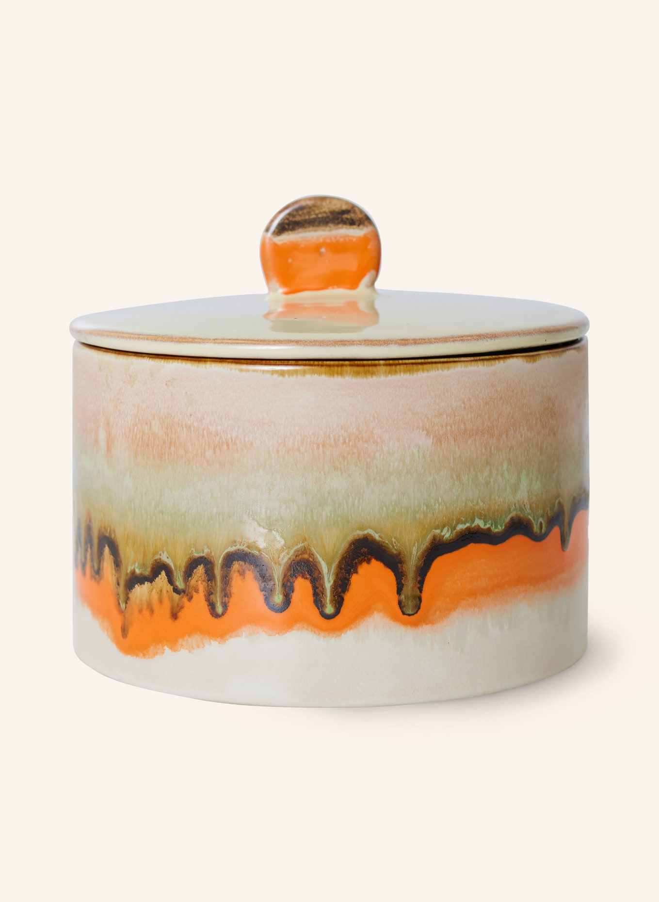 hkliving Bewaarblik BURST: LICHTGROEN / CRÈME / ORANJE