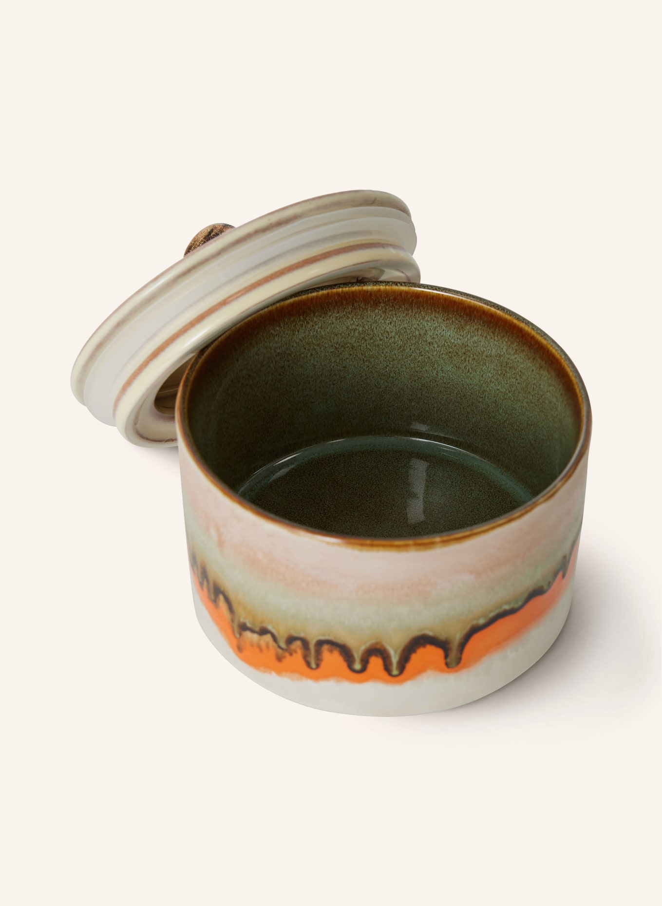 hkliving Bewaarblik BURST: LICHTGROEN / CRÈME / ORANJE