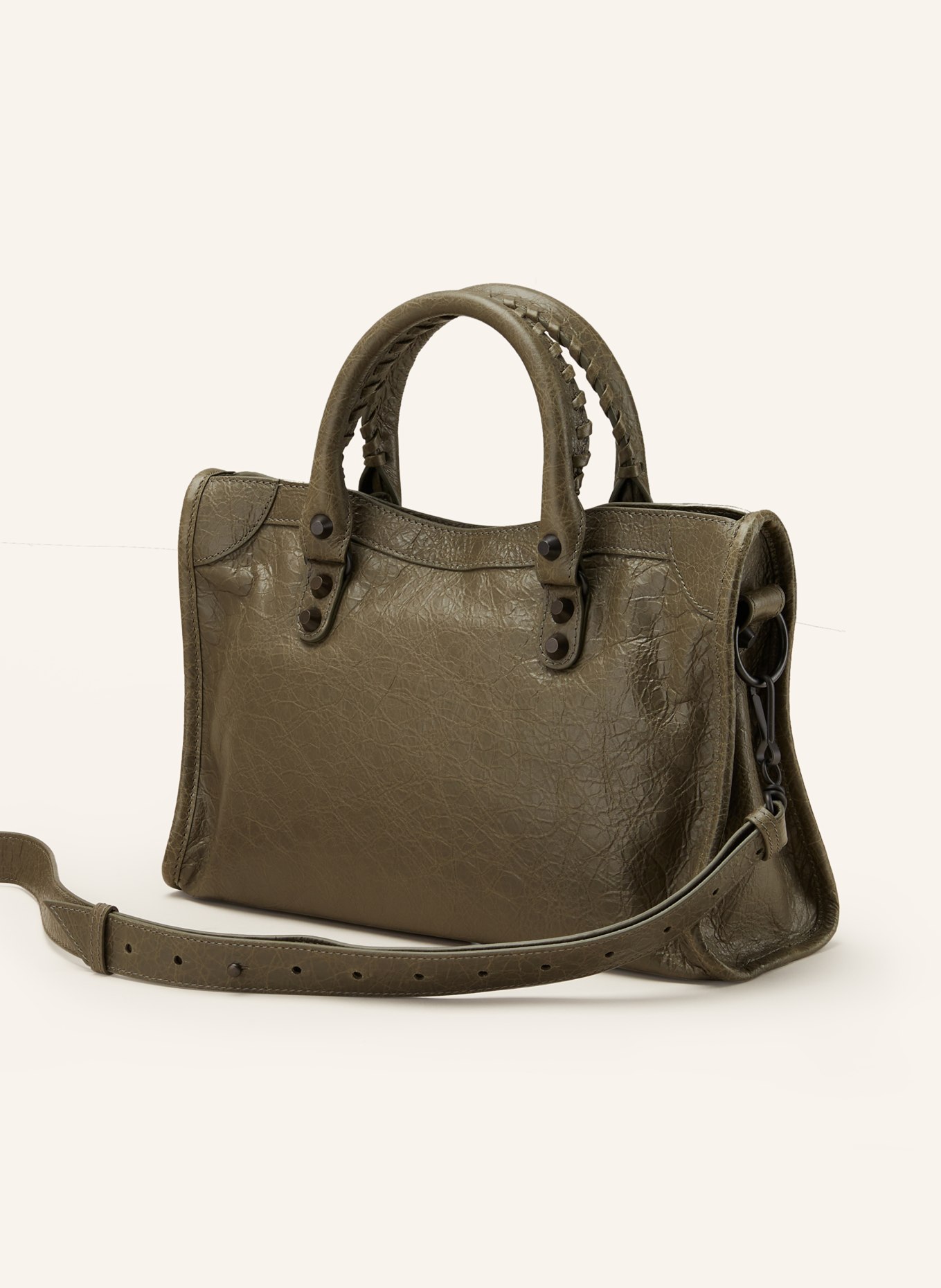BALENCIAGA Handtasche LE CITY BAG SMALL mit Nieten: KHAKI