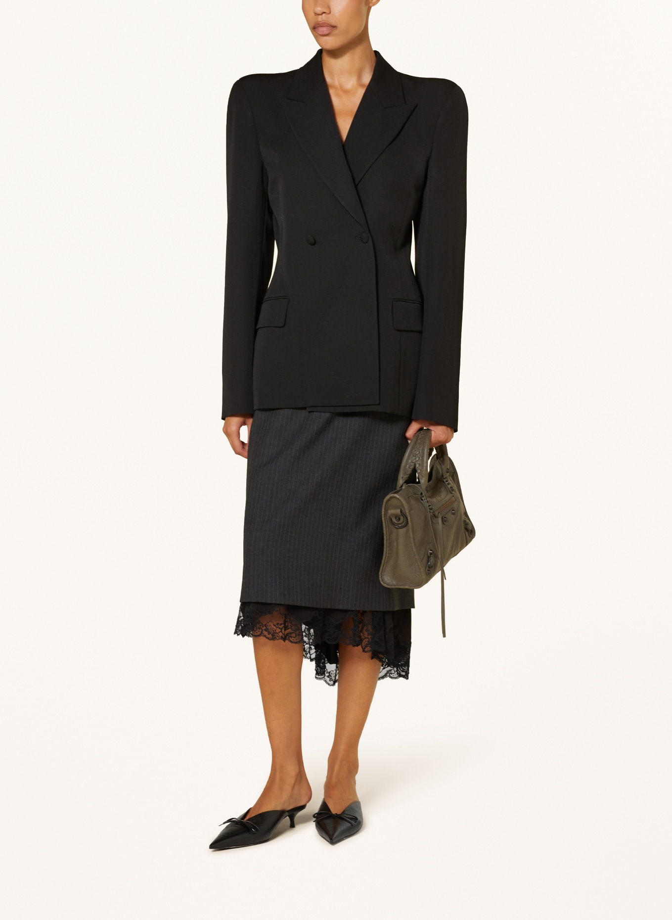 BALENCIAGA Handtasche LE CITY BAG SMALL mit Nieten: KHAKI