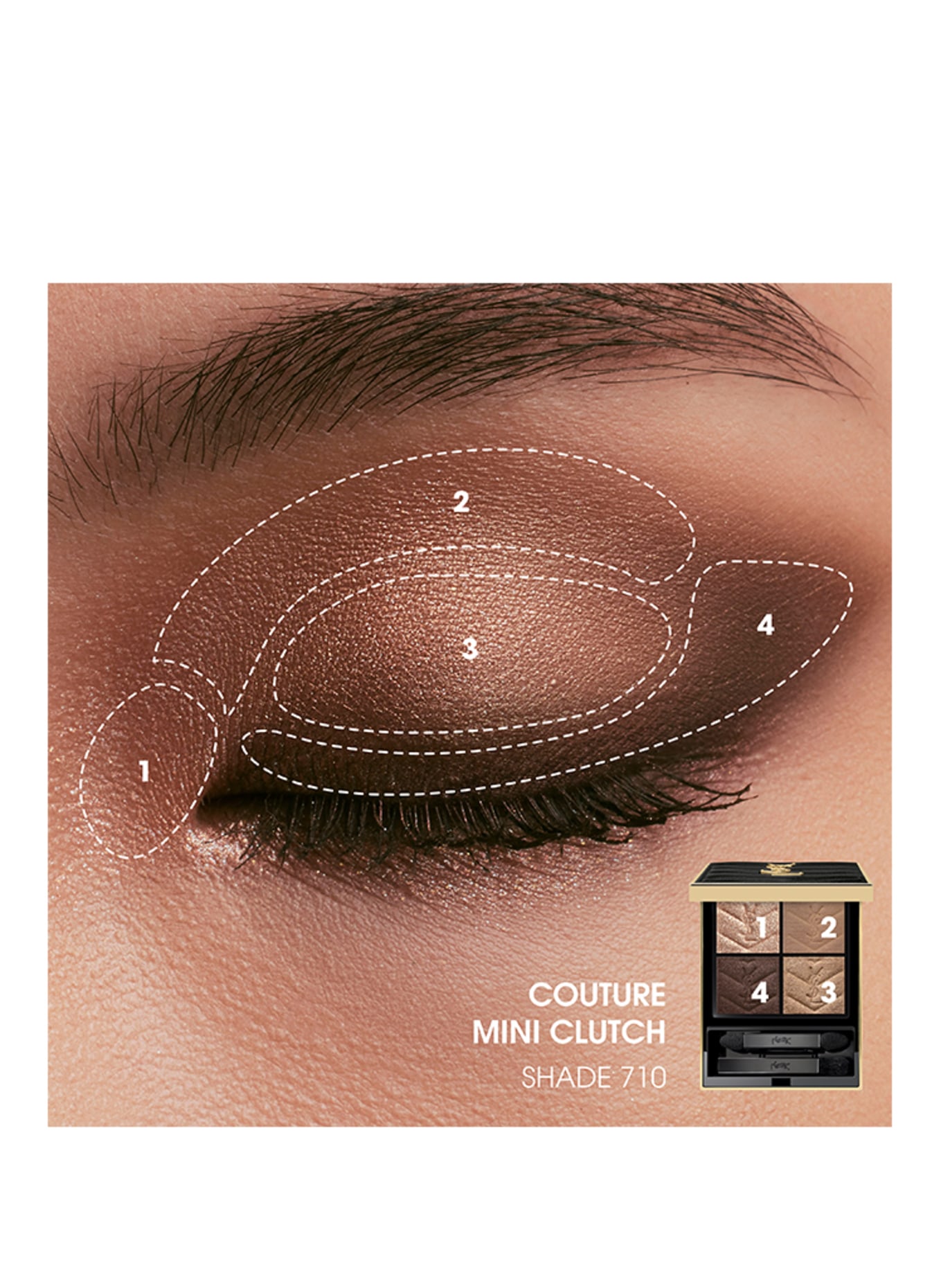 YVES SAINT LAURENT BEAUTÉ COUTURE MINI CLUTCH: 710 OVER BRUN