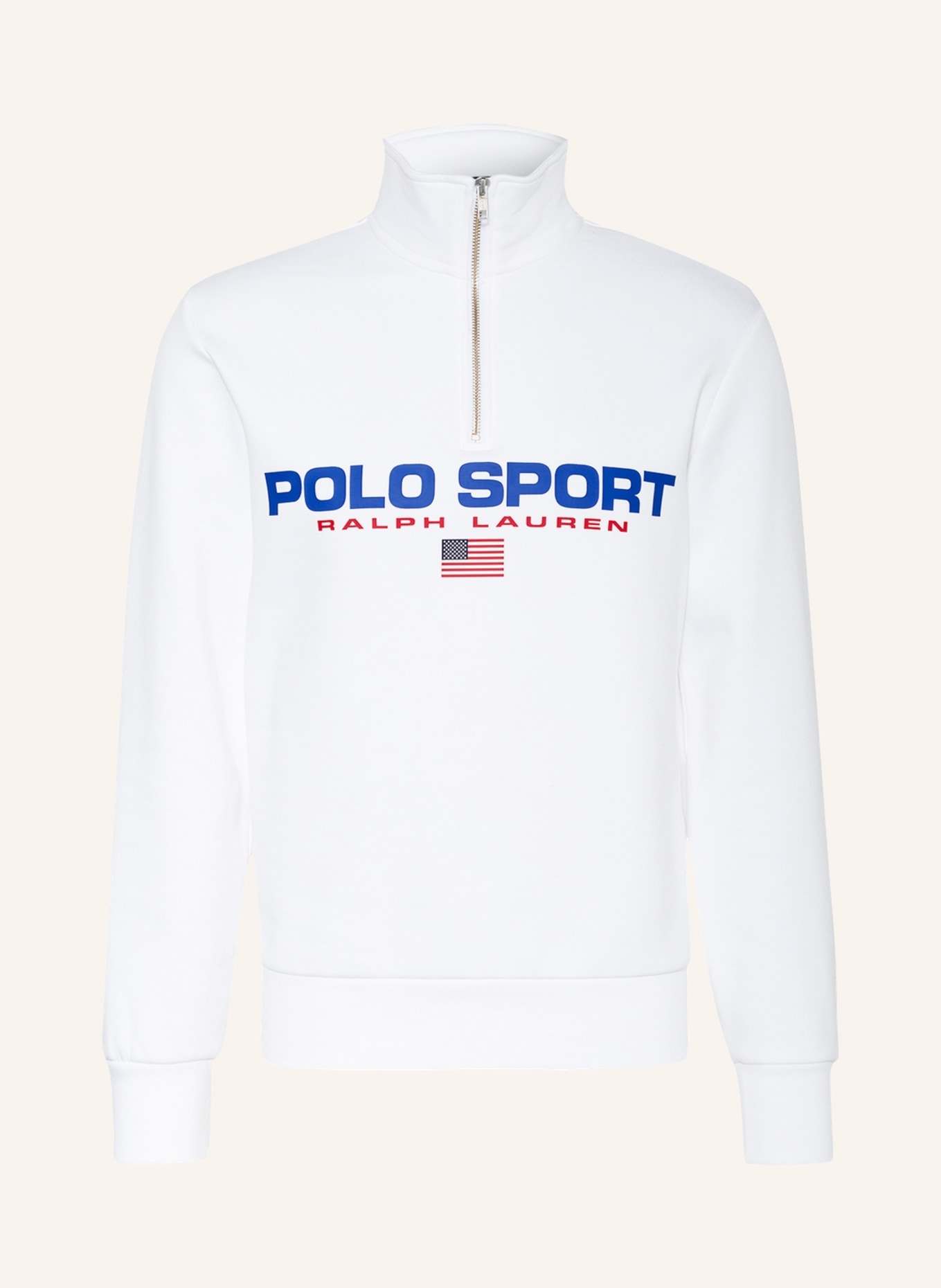 POLO SPORT Sweatshirt fabric half-zip sweater, Color: WHITE/ BLUE/ RED (Image 1)