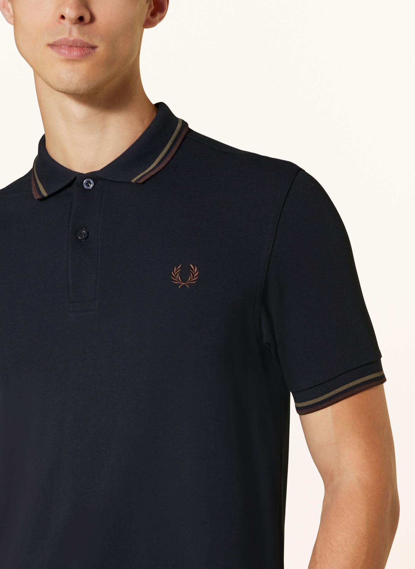 FRED PERRY Piqué-Poloshirt, Farbe: DUNKELBLAU (Bild 4)