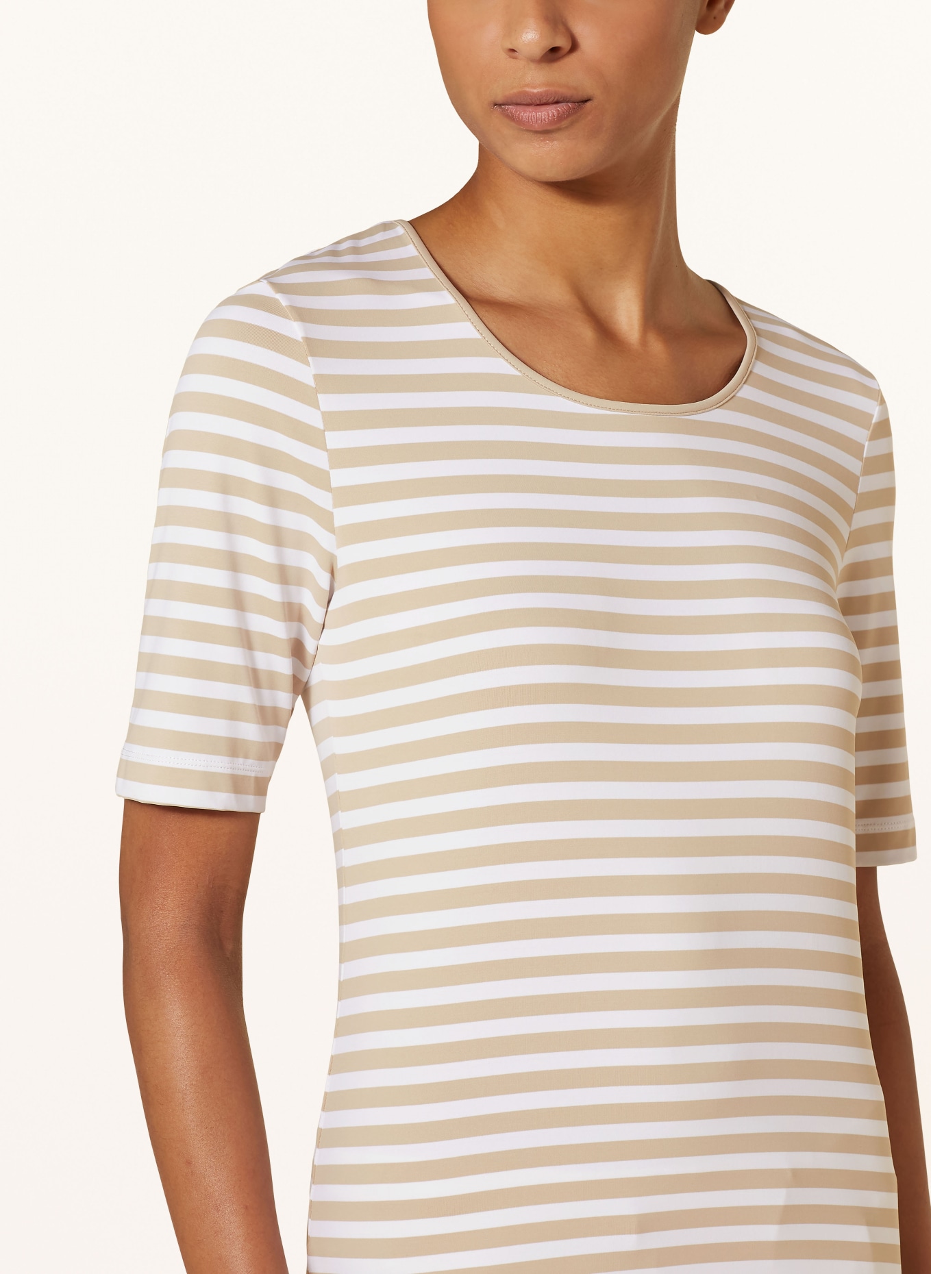 JOY sportswear Tričko ALLISON: BÍLÁ / BÉŽOVÁ