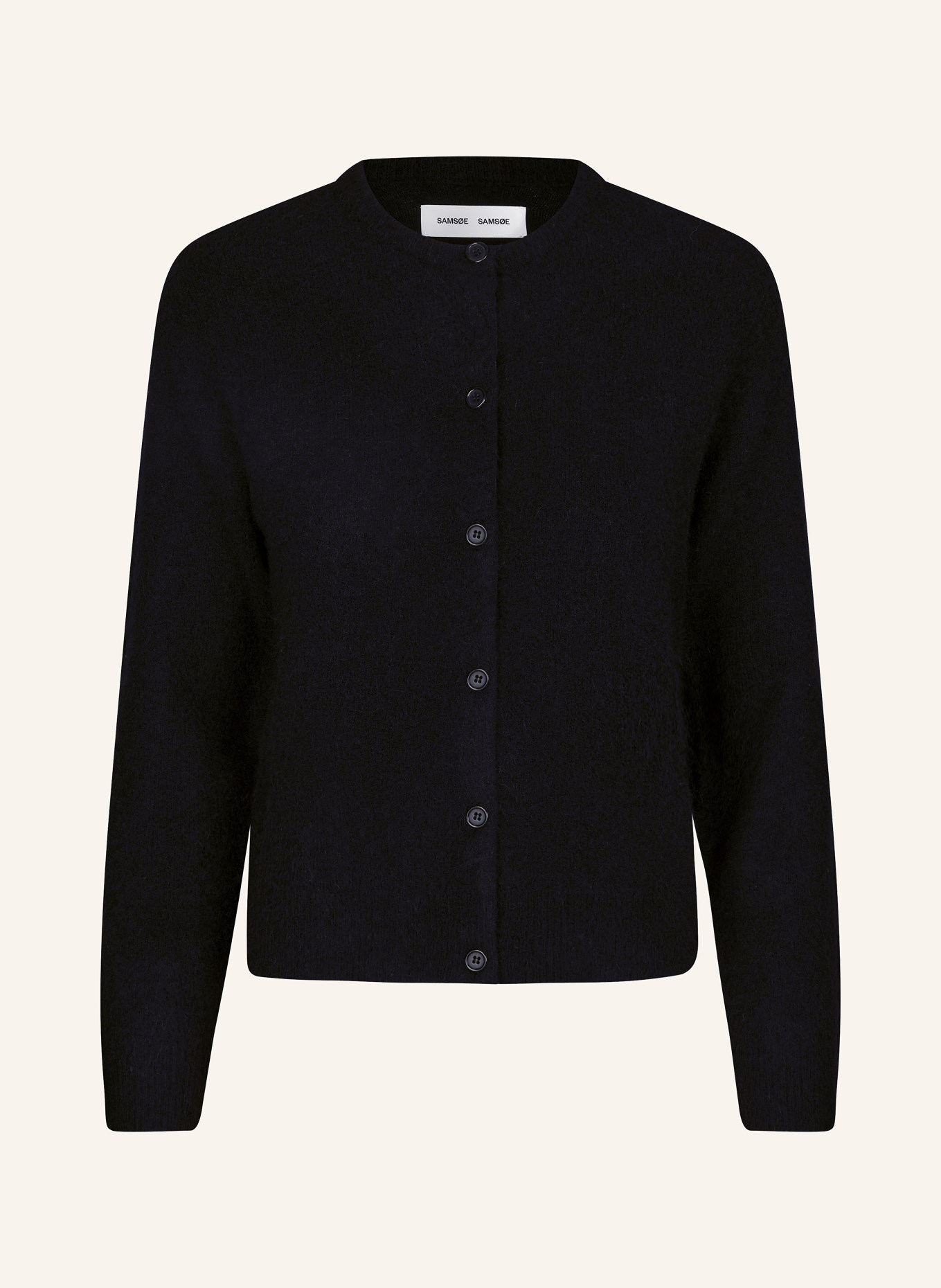 SAMSØE  SAMSØE Strickjacke NOR mit Alpaka: SCHWARZ