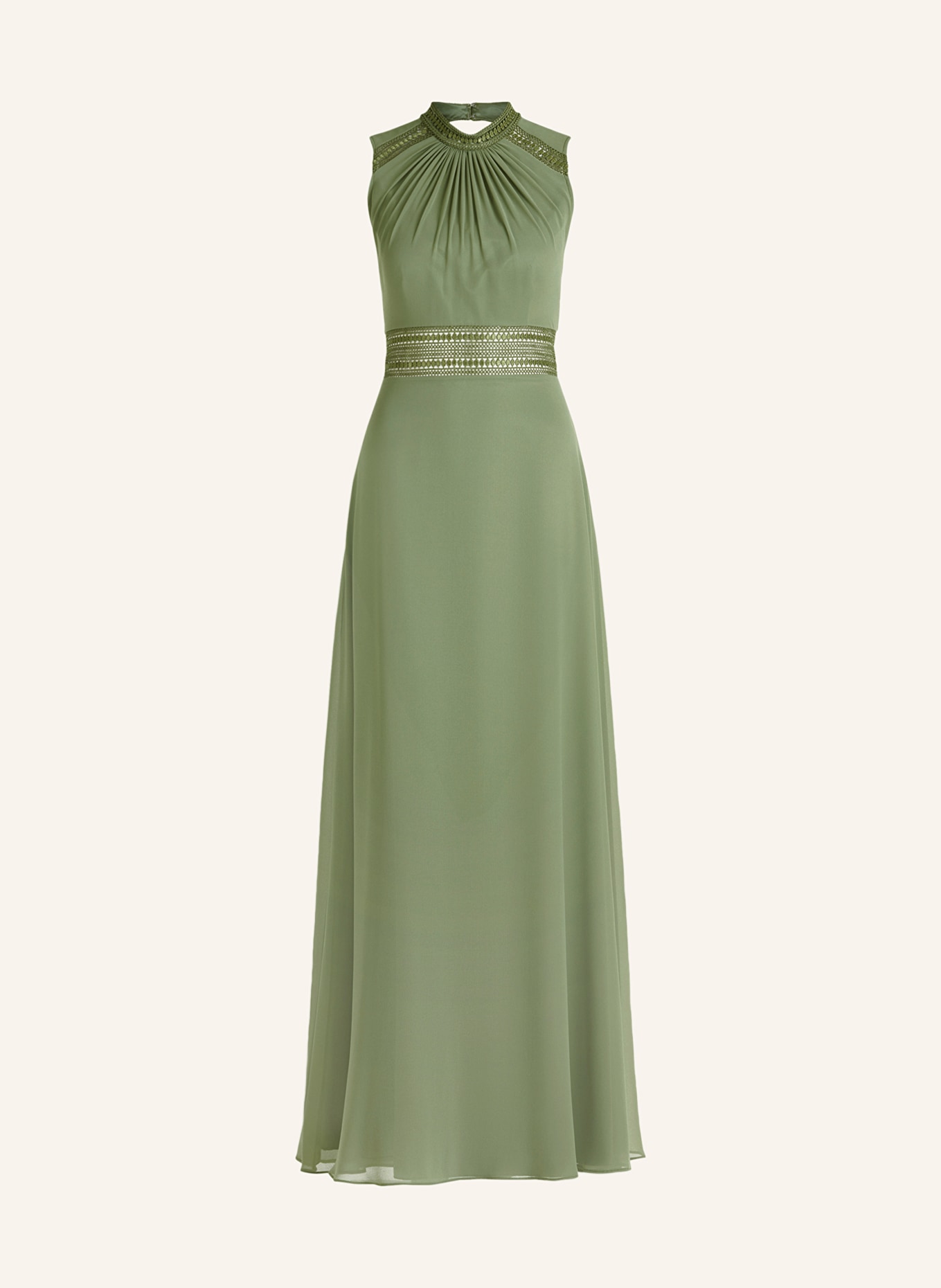 VM Vera Mont Evening applicazioni dress with crochet lace: LIGHT GREEN
