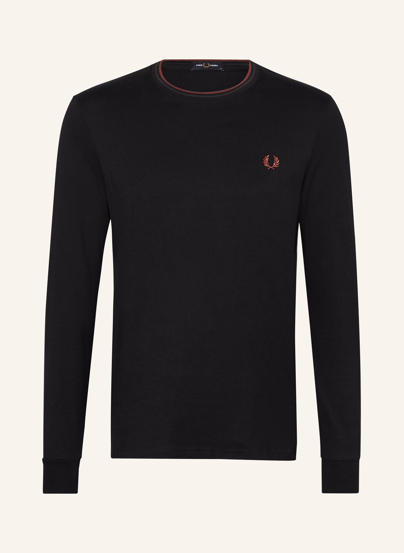 FRED PERRY Long sleeve shirt in black