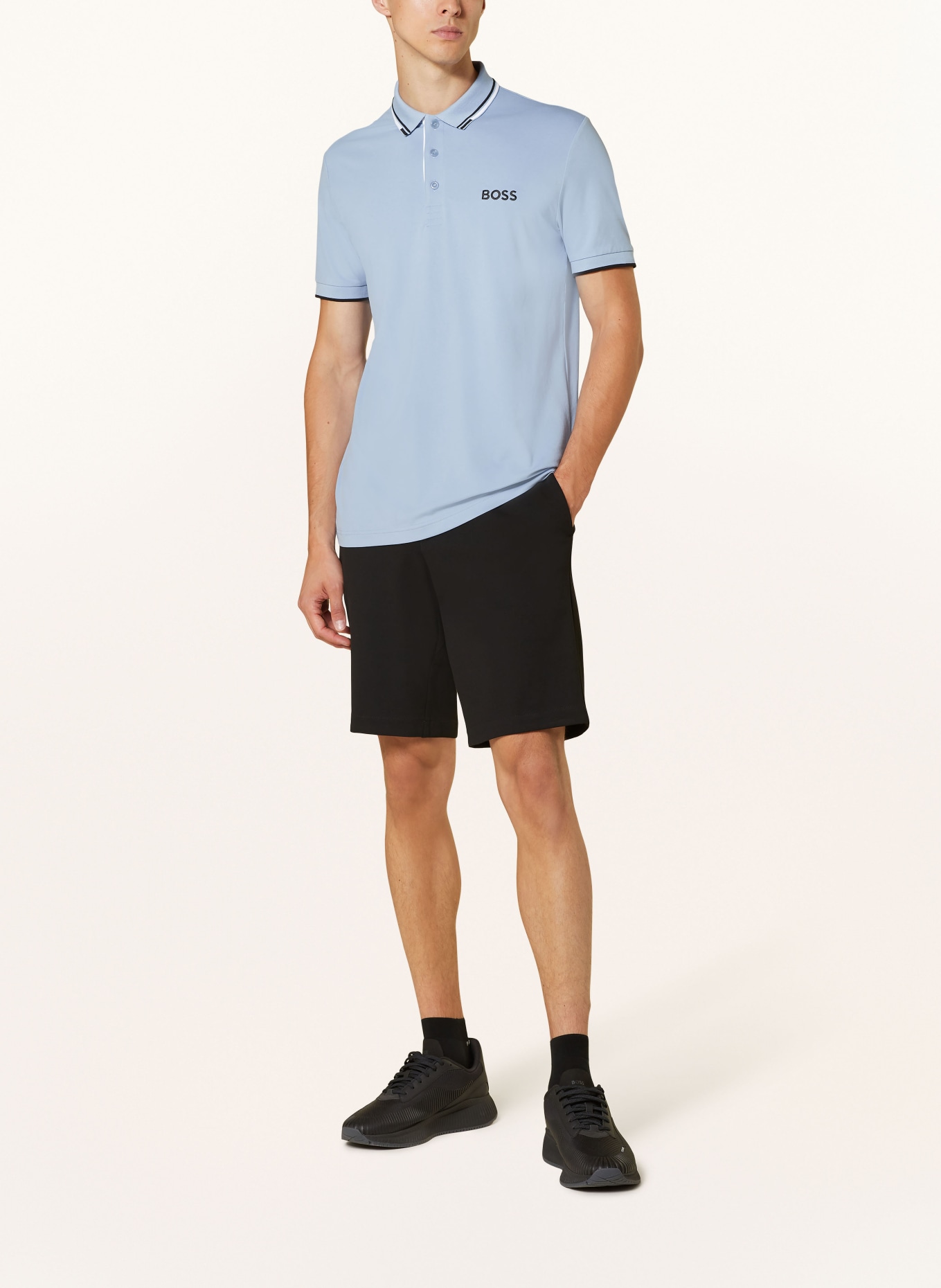 BOSS Functional polo short PADDY PRO, Color: LIGHT BLUE (Image 2)