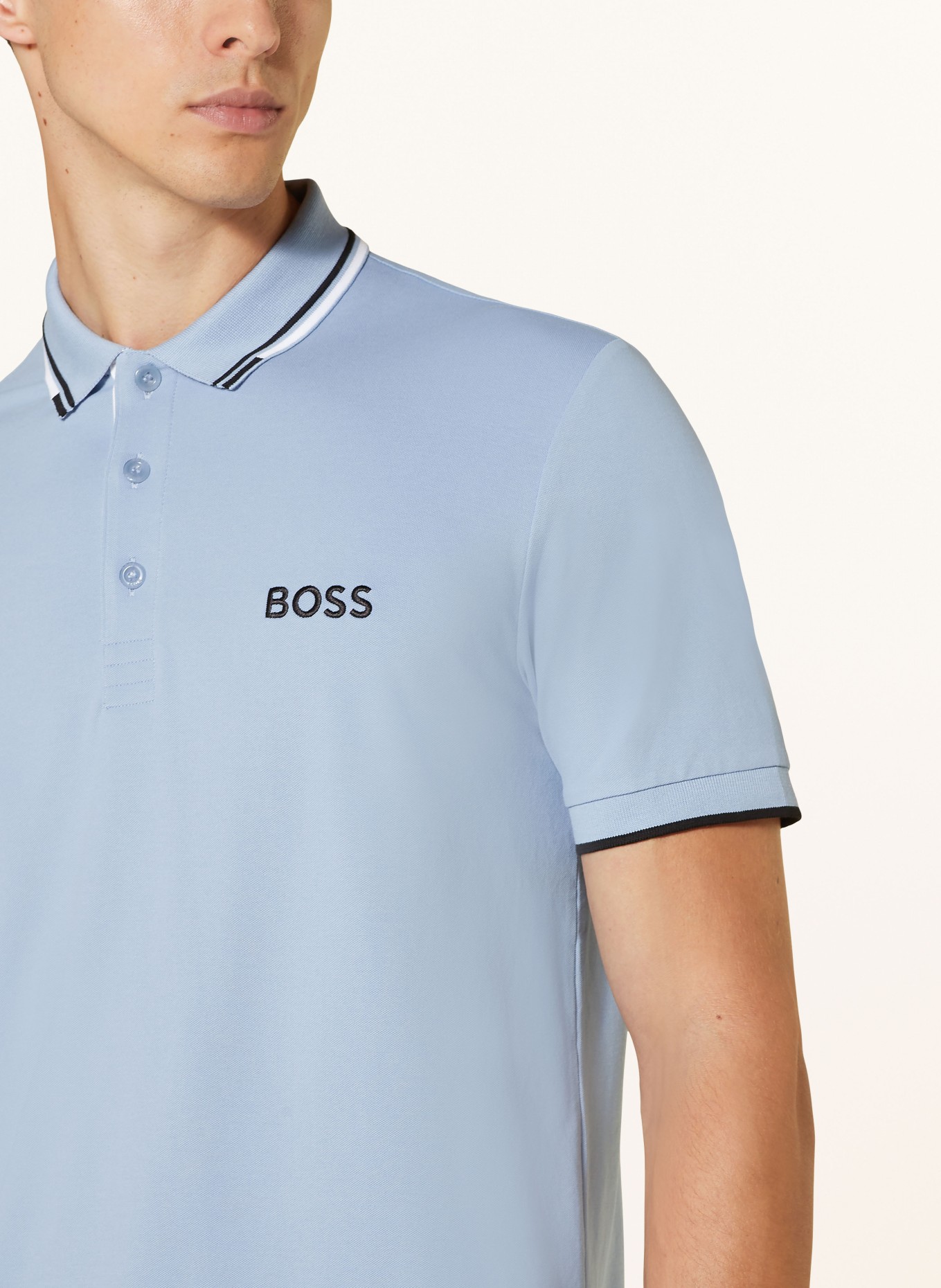 BOSS Functional polo short PADDY PRO, Color: LIGHT BLUE (Image 4)