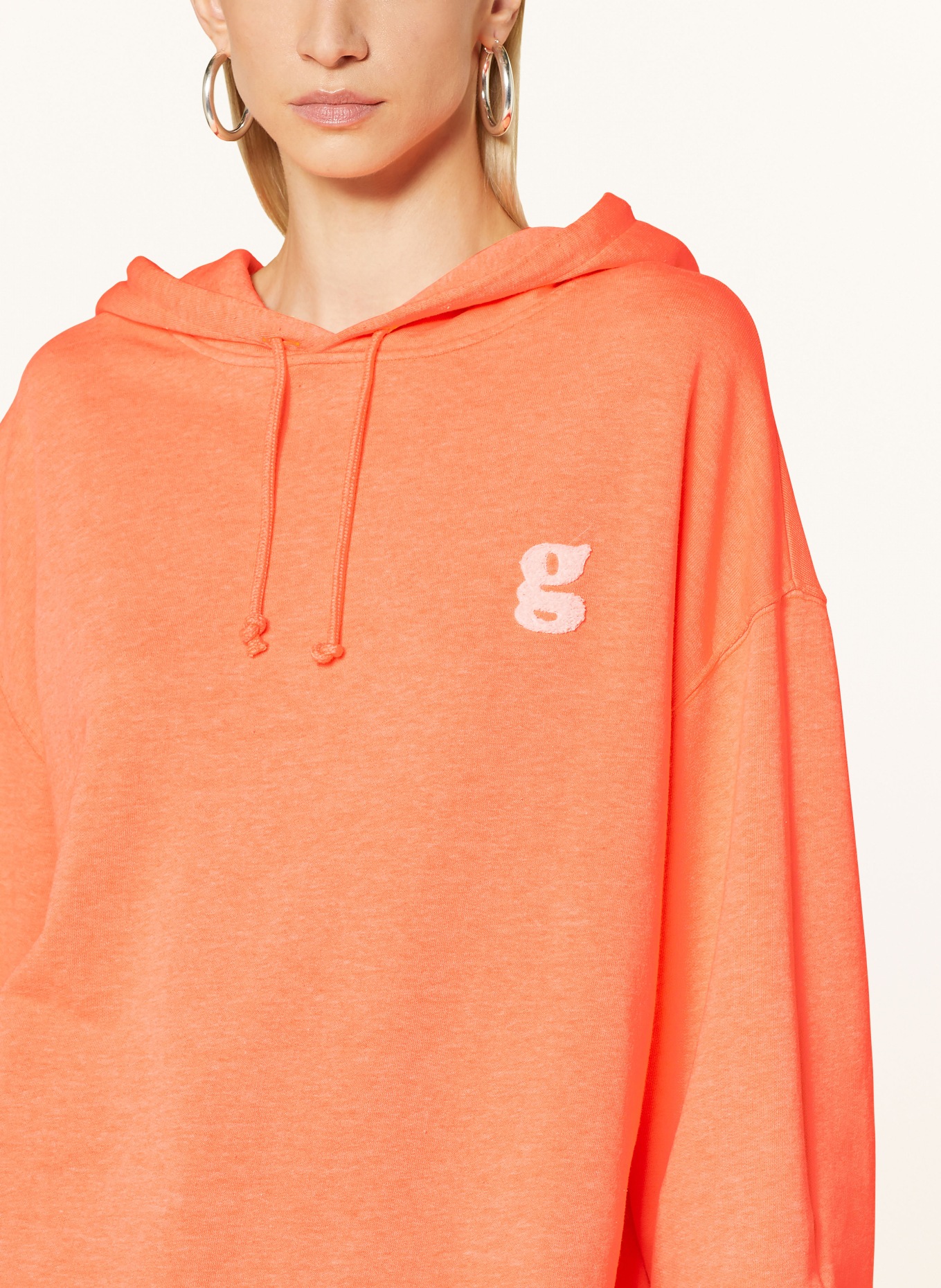 Neon orange oversized hoodie clearance
