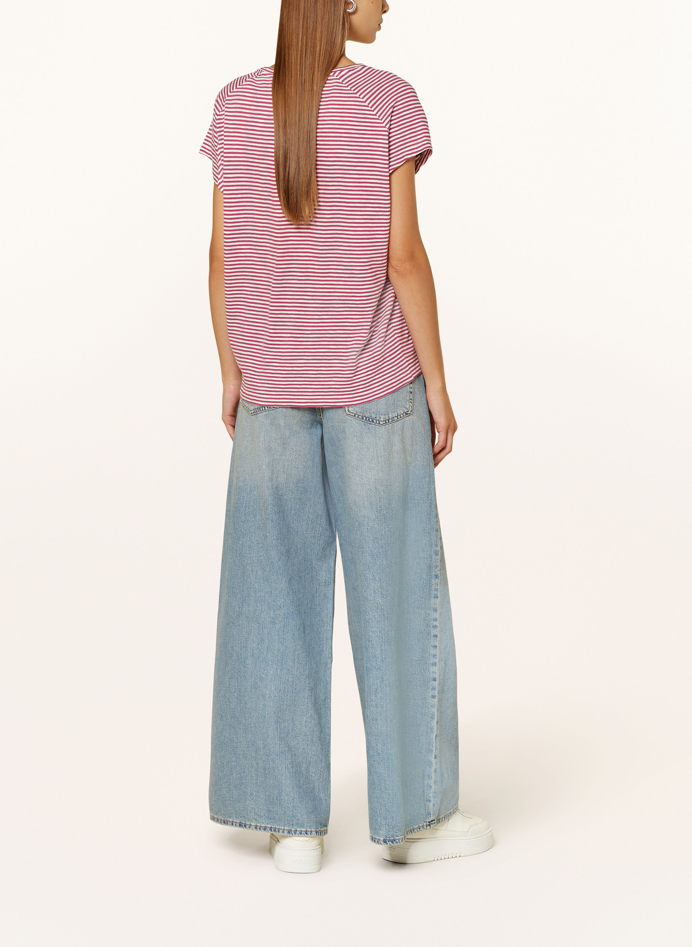 ARMEDANGELS T-shirt OFELIAA: BLANC / FUCHSIA