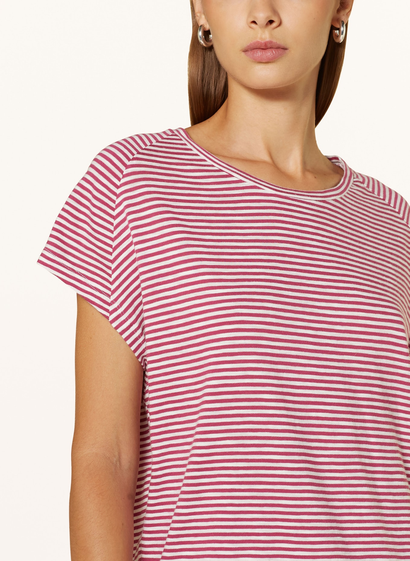 ARMEDANGELS T-shirt OFELIAA: BLANC / FUCHSIA