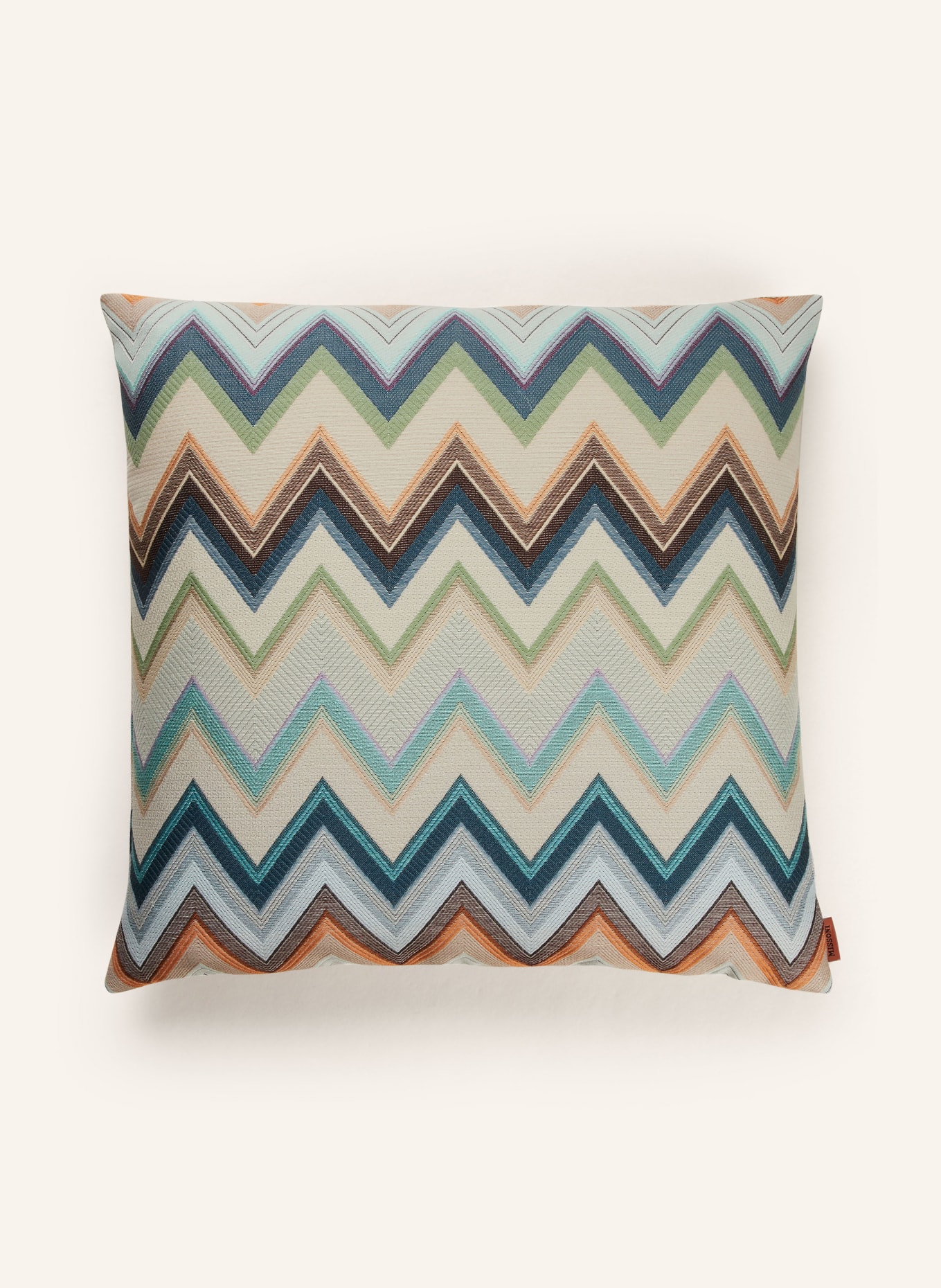 MISSONI Home Dekokissen AGADIR mit Daunenfüllung: PETROL / DUNKELBRAUN / HELLGRÜN