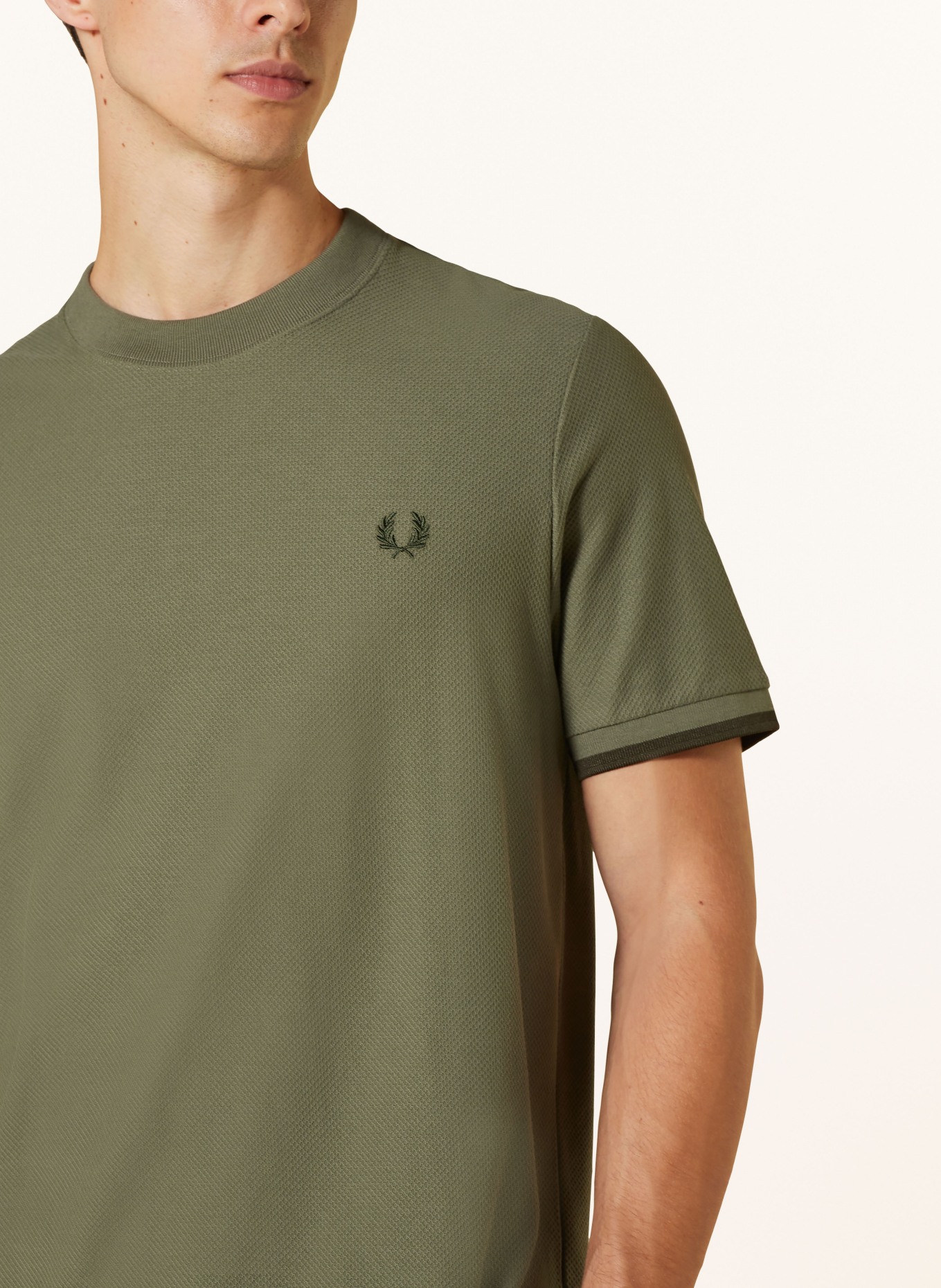 FRED PERRY Piqué shirt, Color: OLIVE (Image 4)