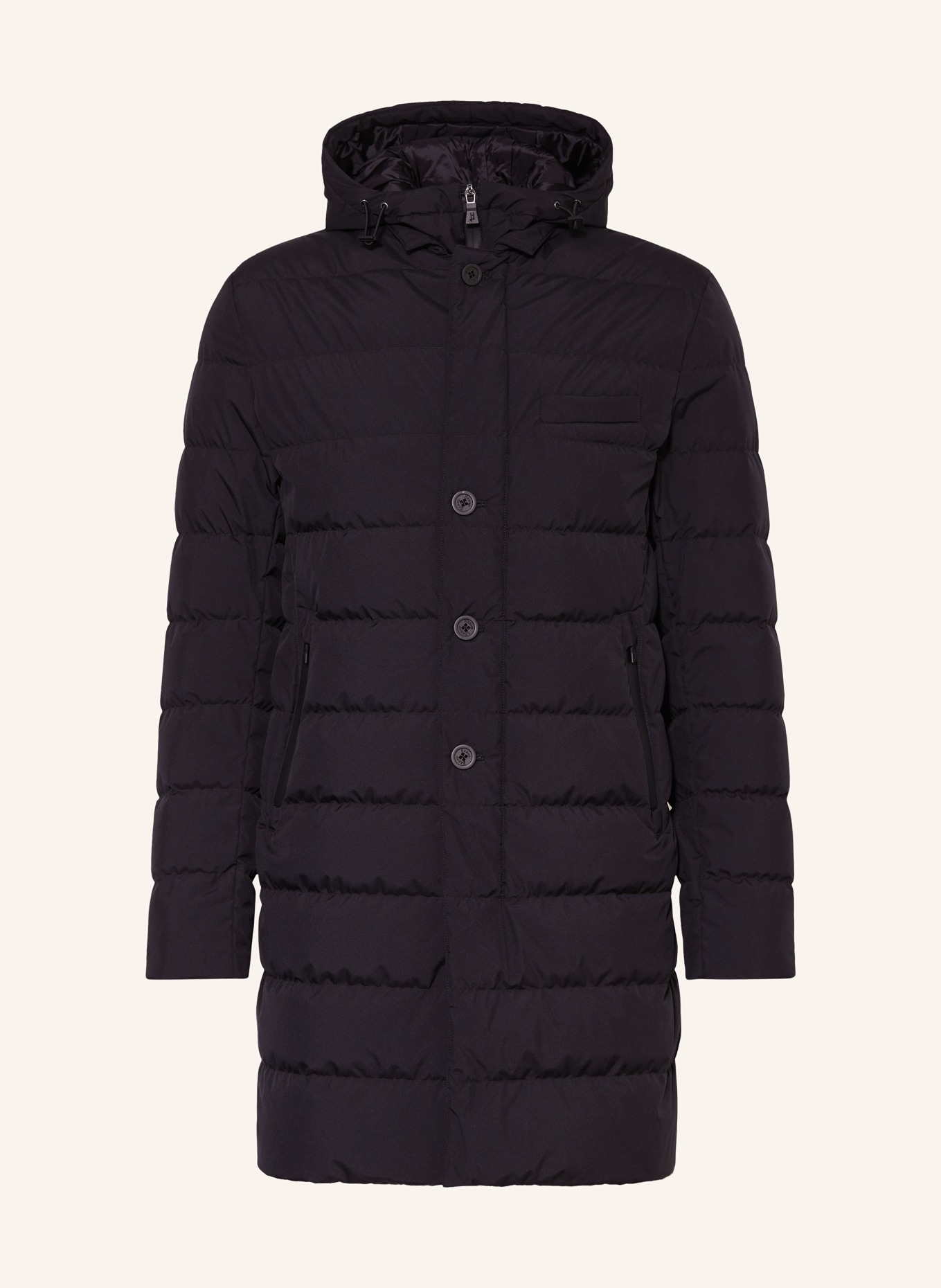 HERNO LAMINAR Down jacket with removable hood in black