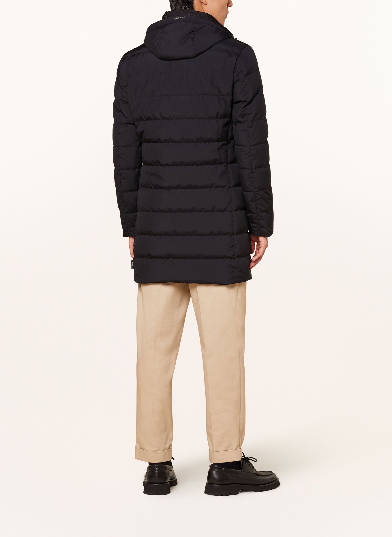 HERNO LAMINAR Down jacket with removable hood in black