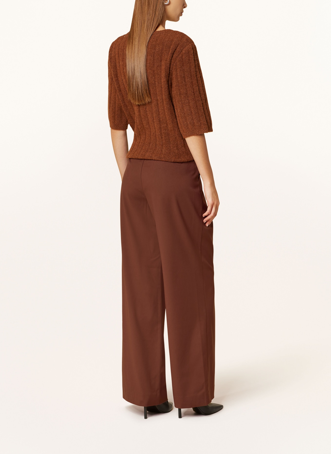 GESTUZ Wide leg trousers PAULAGZ, Color: BROWN (Image 3)