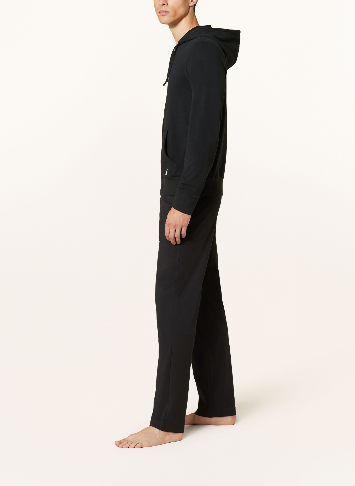 POLO RALPH LAUREN Pohodlná domácí mikinová bunda: ČERNÁ