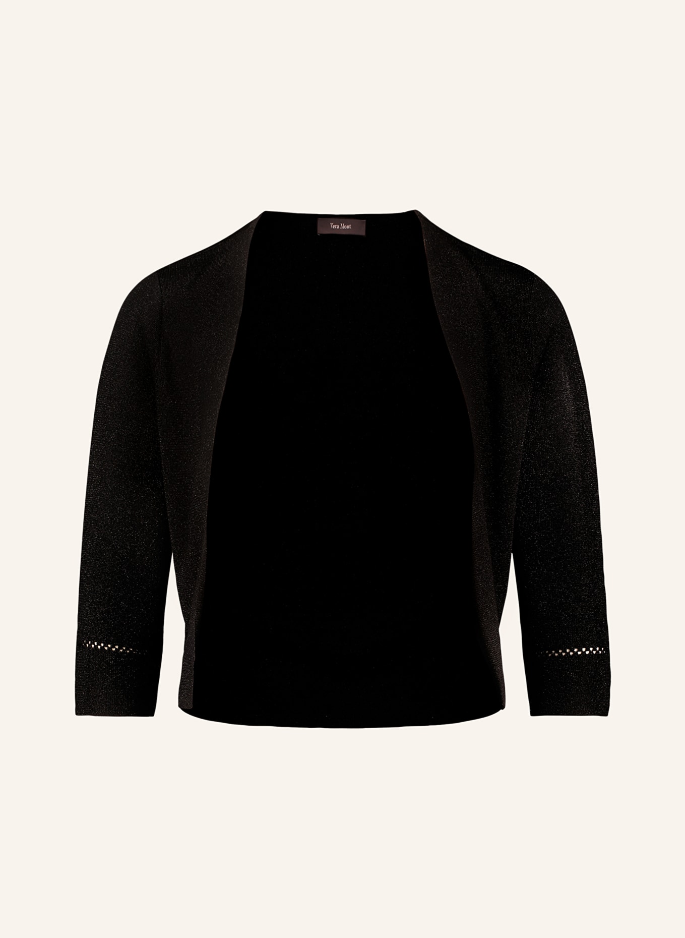 Vera Mont Strick-Bolero mit 3/4-Arm und Glitzergarn: SCHWARZ