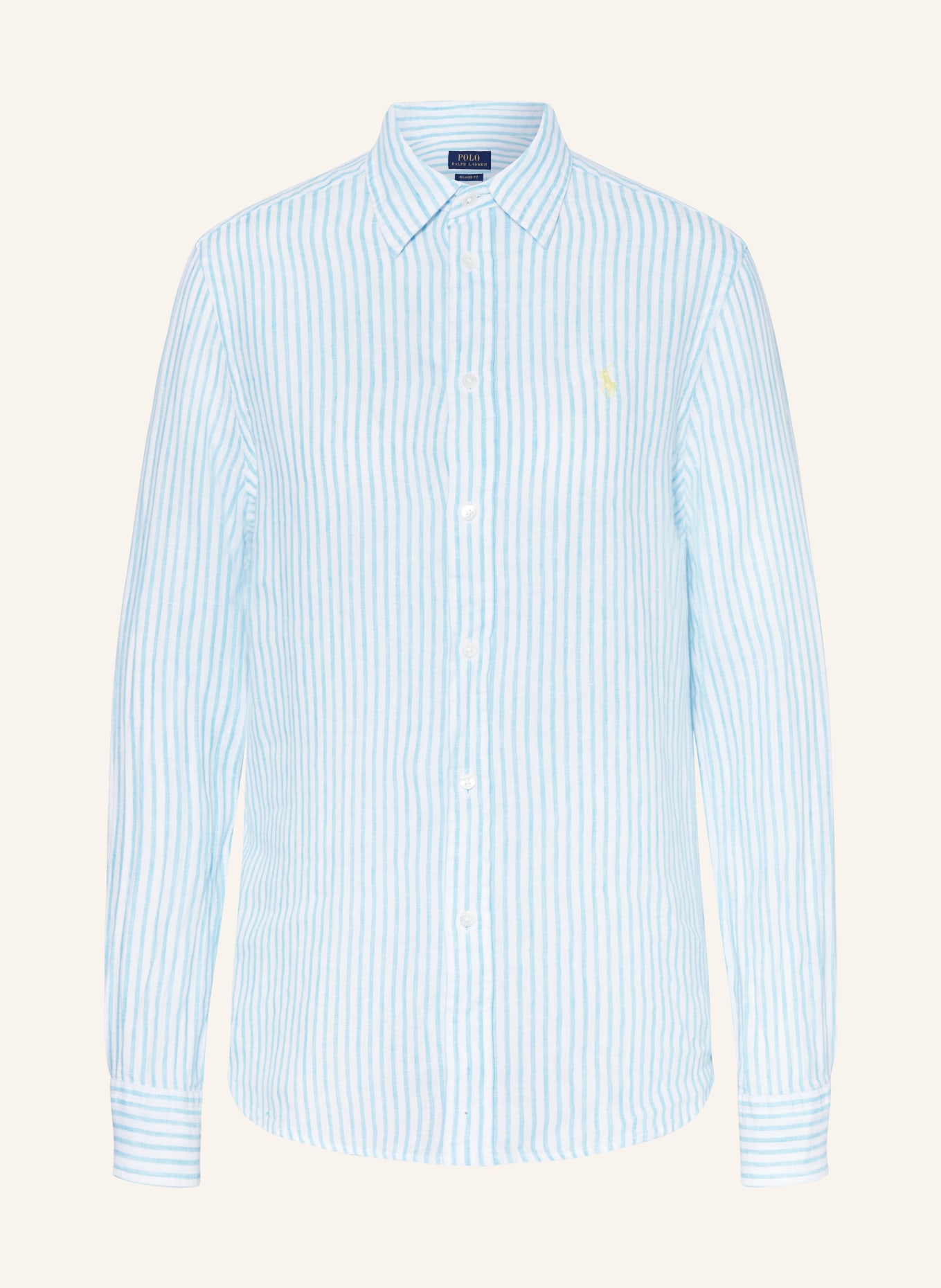 POLO RALPH LAUREN Shirt blouse made of linen, Color: LIGHT BLUE/ WHITE (Image 1)