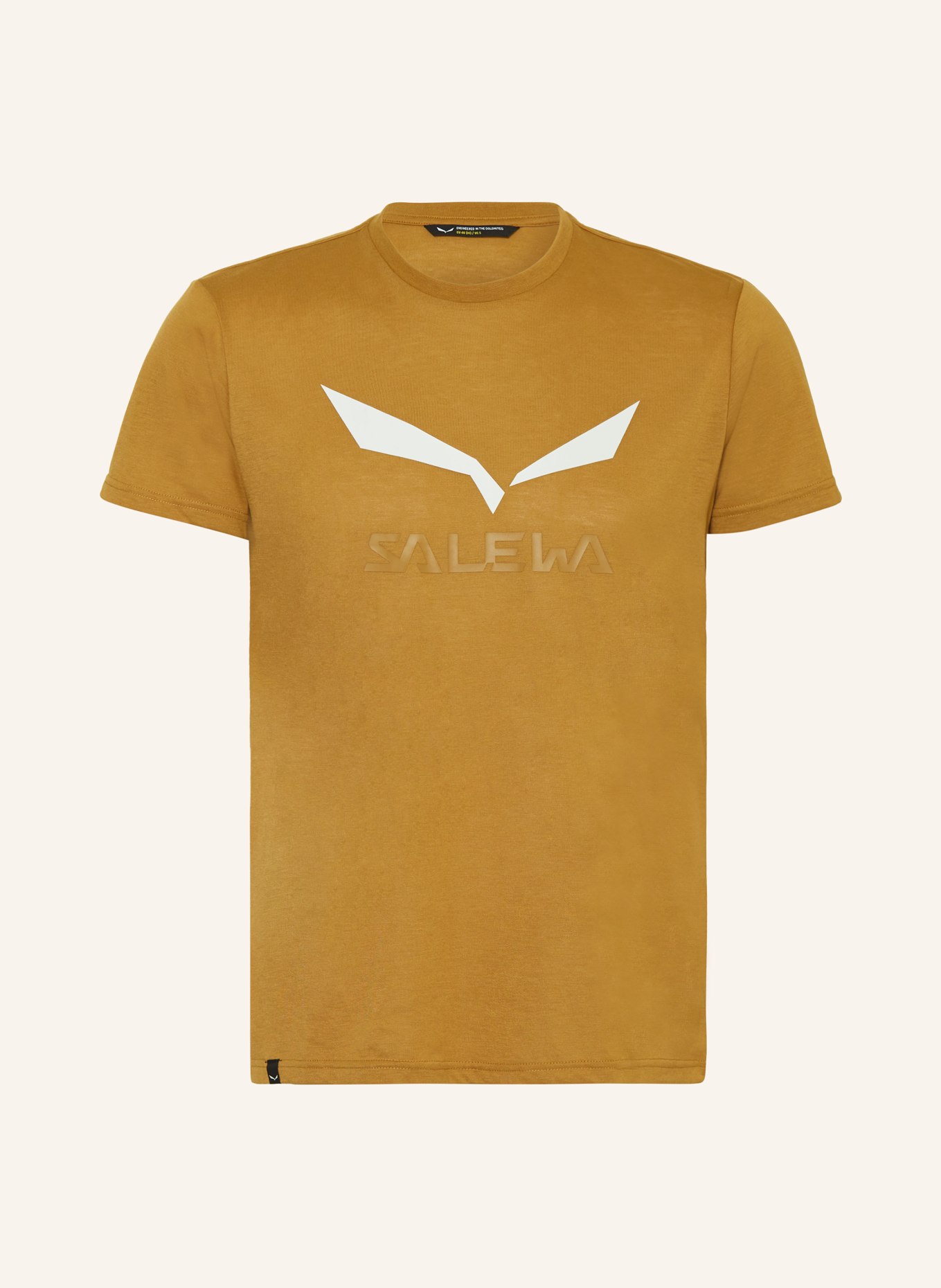 SALEWA T-shirt SOLIDLOGO DRI-RELEASE®, Color: DARK YELLOW (Image 1)