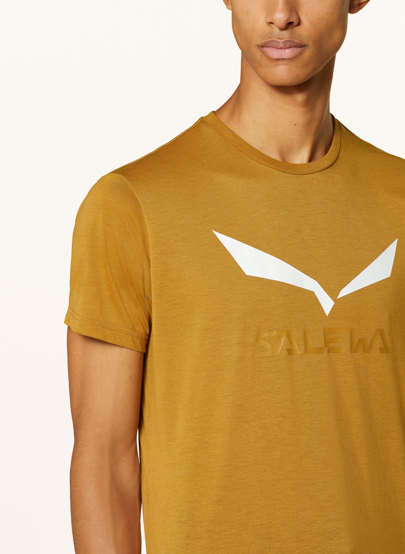 SALEWA T-shirt SOLIDLOGO DRI-RELEASE®, Color: DARK YELLOW (Image 4)