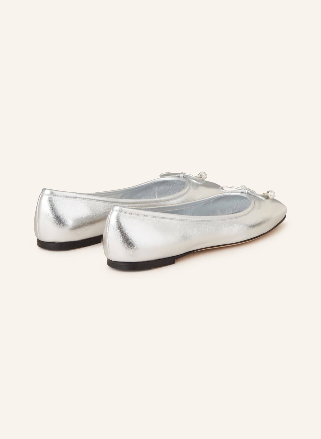 JIMMY CHOO Ballerinas ELME mit Schmucksteinen und Perlen: SILBER