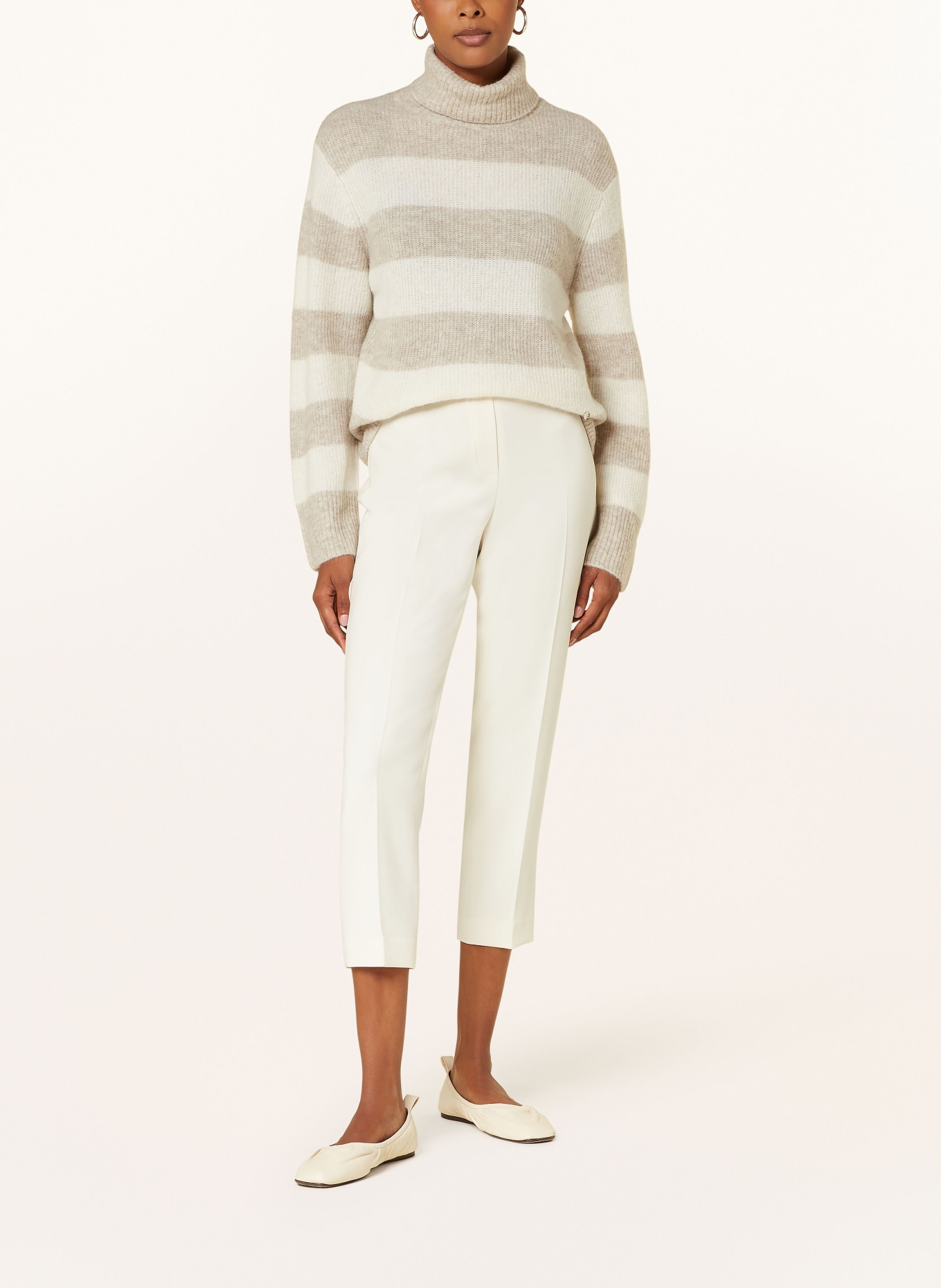 MOS MOSH Rollkragenpullover AIDY: CREME / HELLBRAUN