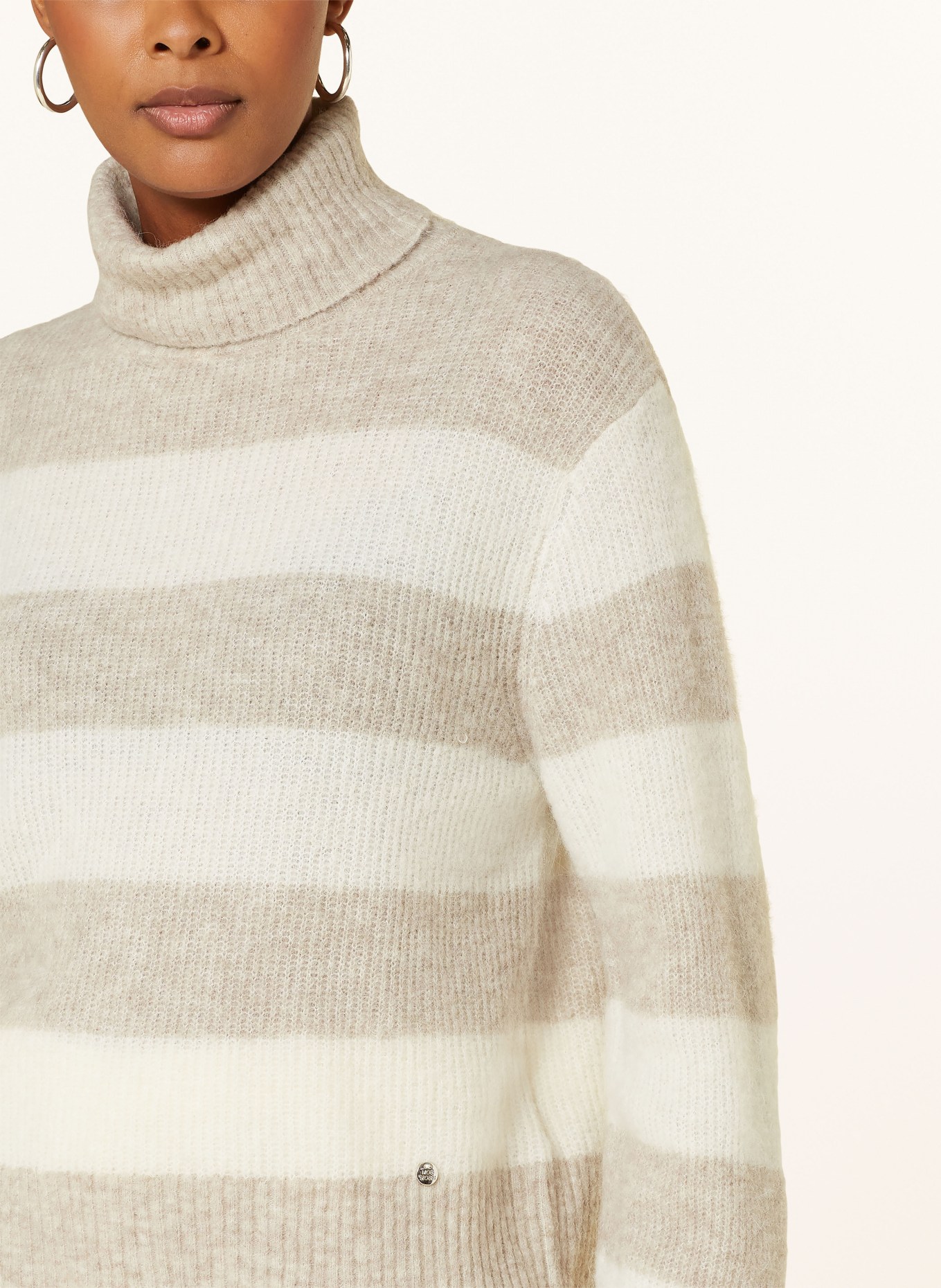 MOS MOSH Rollkragenpullover AIDY: CREME / HELLBRAUN