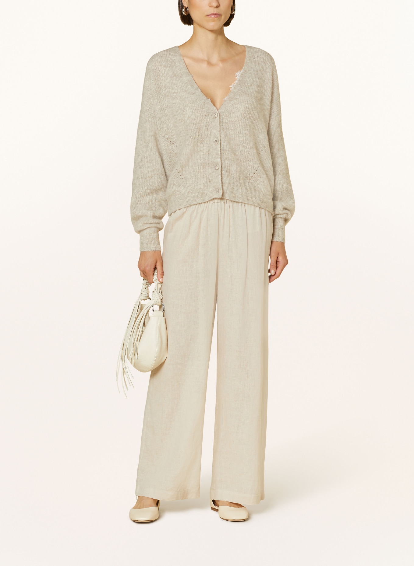 MOS MOSH Oversized-Strickjacke THORA mit Alpaka: CREME